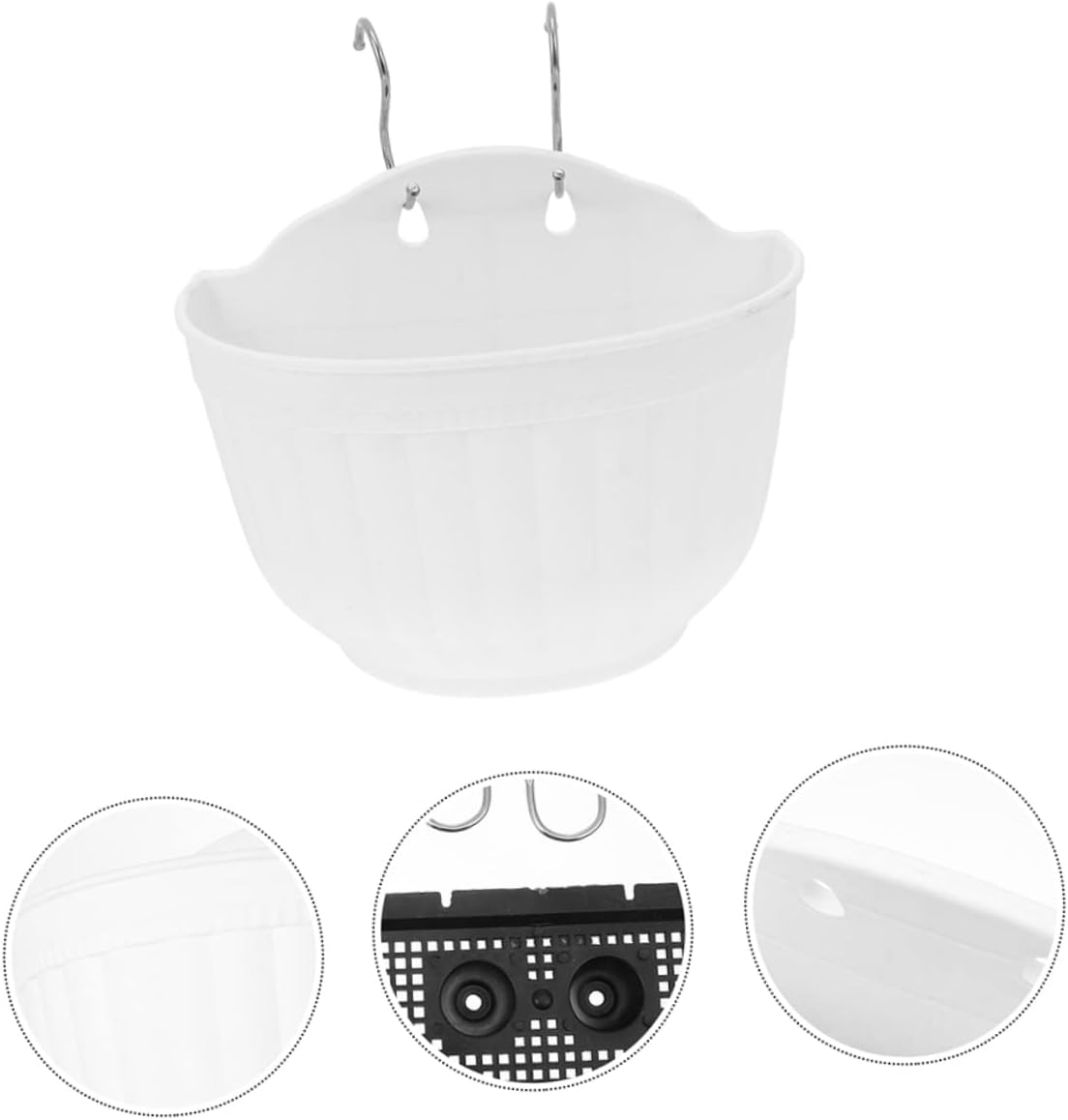 Toddmomy 3Sets Hanging Flower Pots Plastic Gardening Supplies for Balcony Indoor Outdoor Vertical Garden image number 5