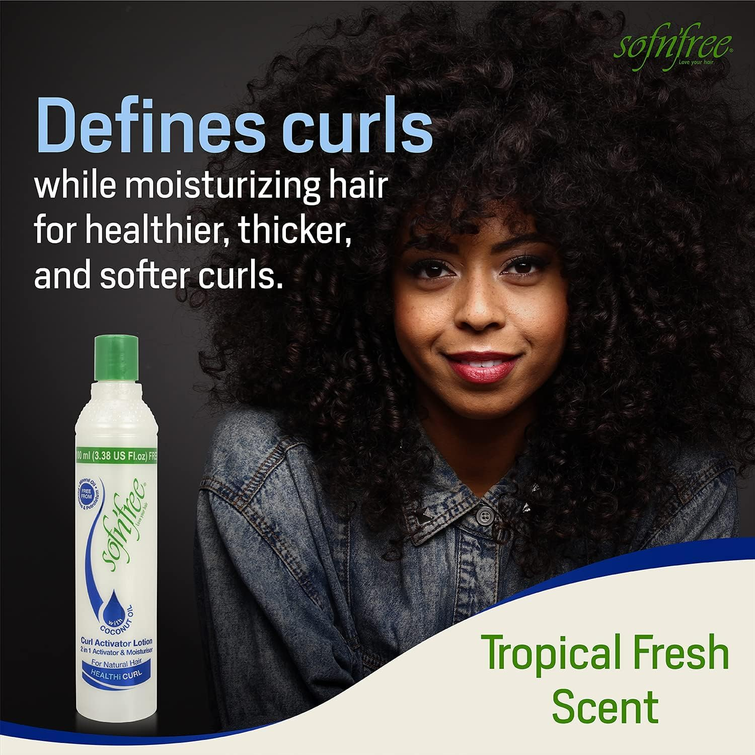 Sofn'Free Curl Activator Lotion with Vitamin E and Panthenol - 2 in 1 Activator