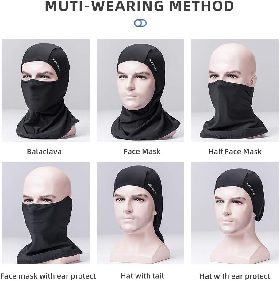 ROCKBROS Balaclava Full Face Mask for Men Women UV Protection Cooling Ice Silk Breathable Helmet Liner image number 1