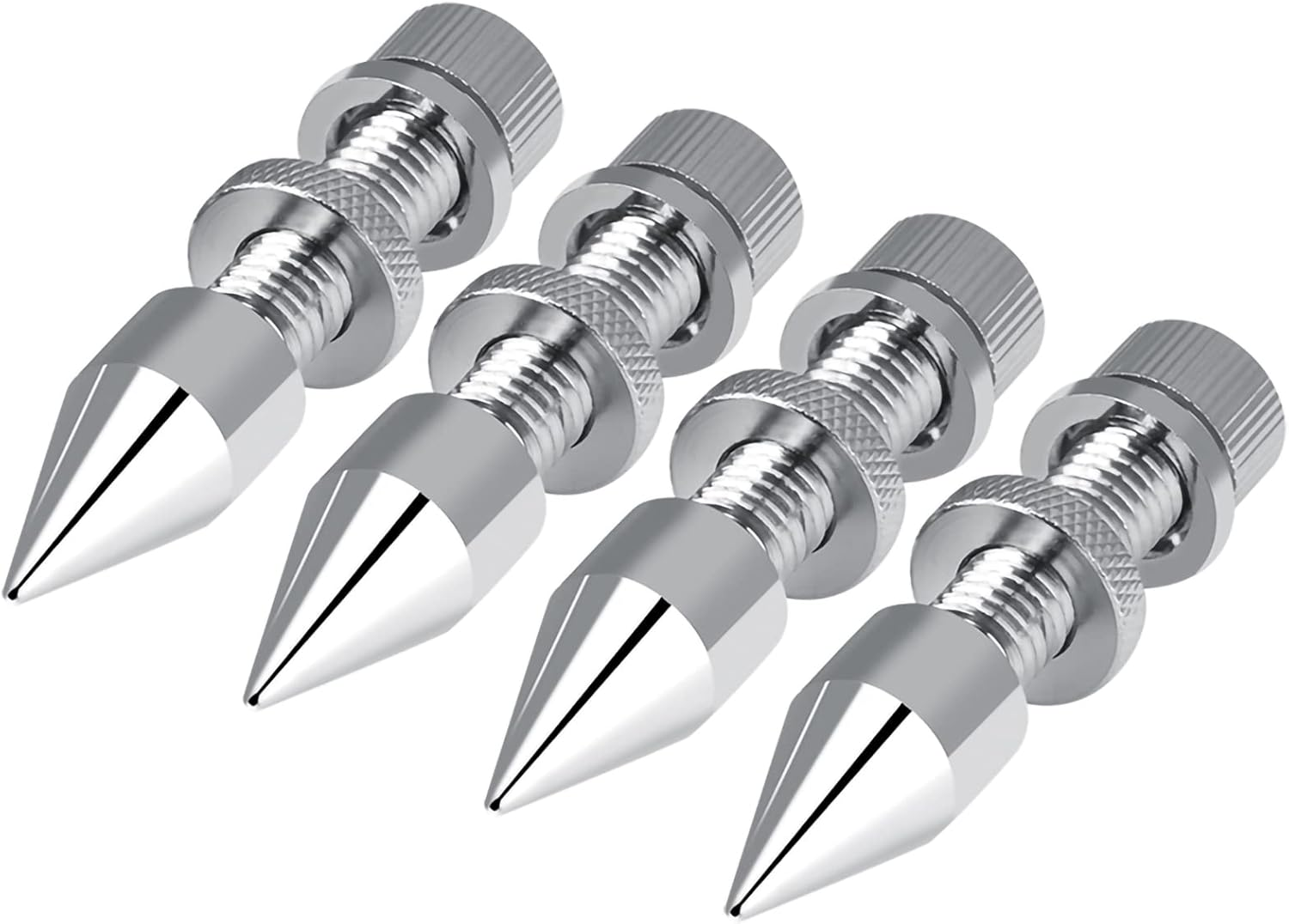 4 PCS Speaker Spike, Silver Copper Speaker Spike Set, Speaker Spike Isolation Stand with Base Pad Feet Mat for Subwoofer CD DVD Player Audio Amplifier Recorder, Hifi Speaker Fram image number 1