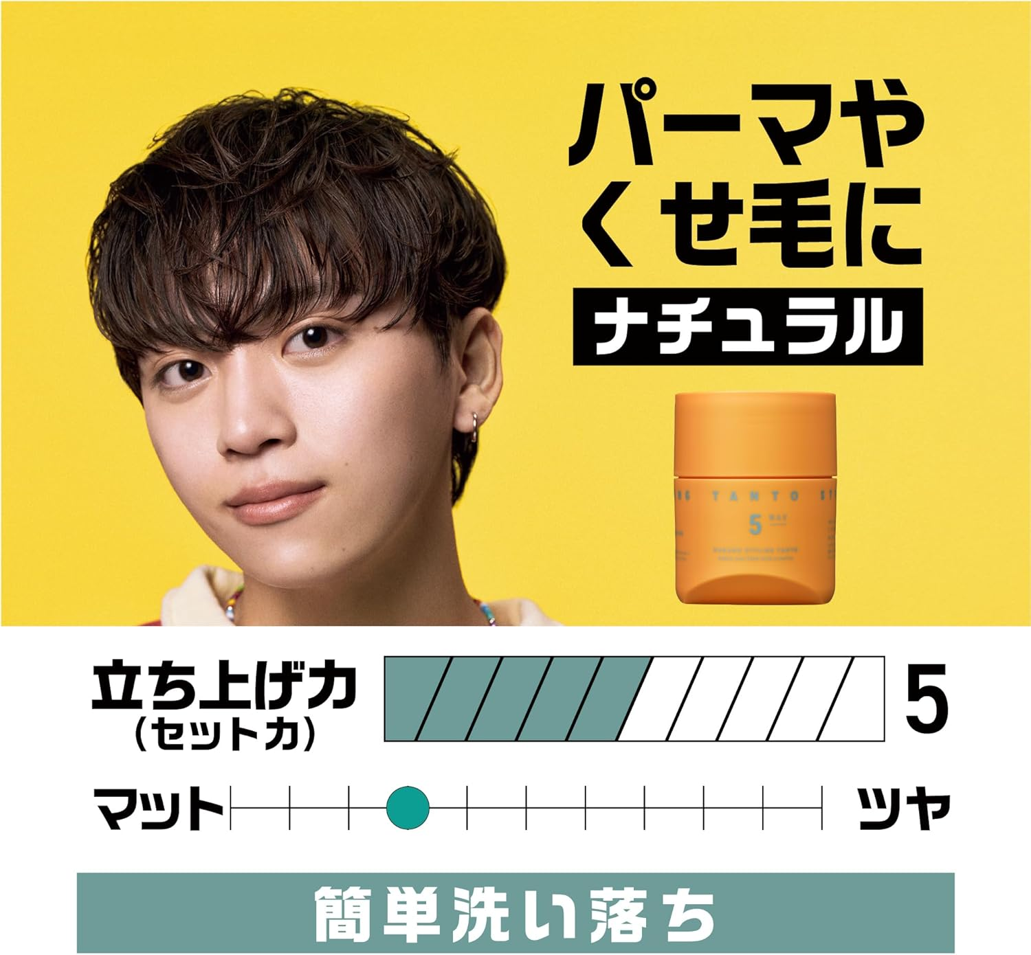 Nakano Pharmaceutical Official Aoasis Collaboration Nakano (Clear All-Purpose Type) Styling Tan Wax 5 Men'S Bonnet Moving 3.2 Oz (90 G) image number 1