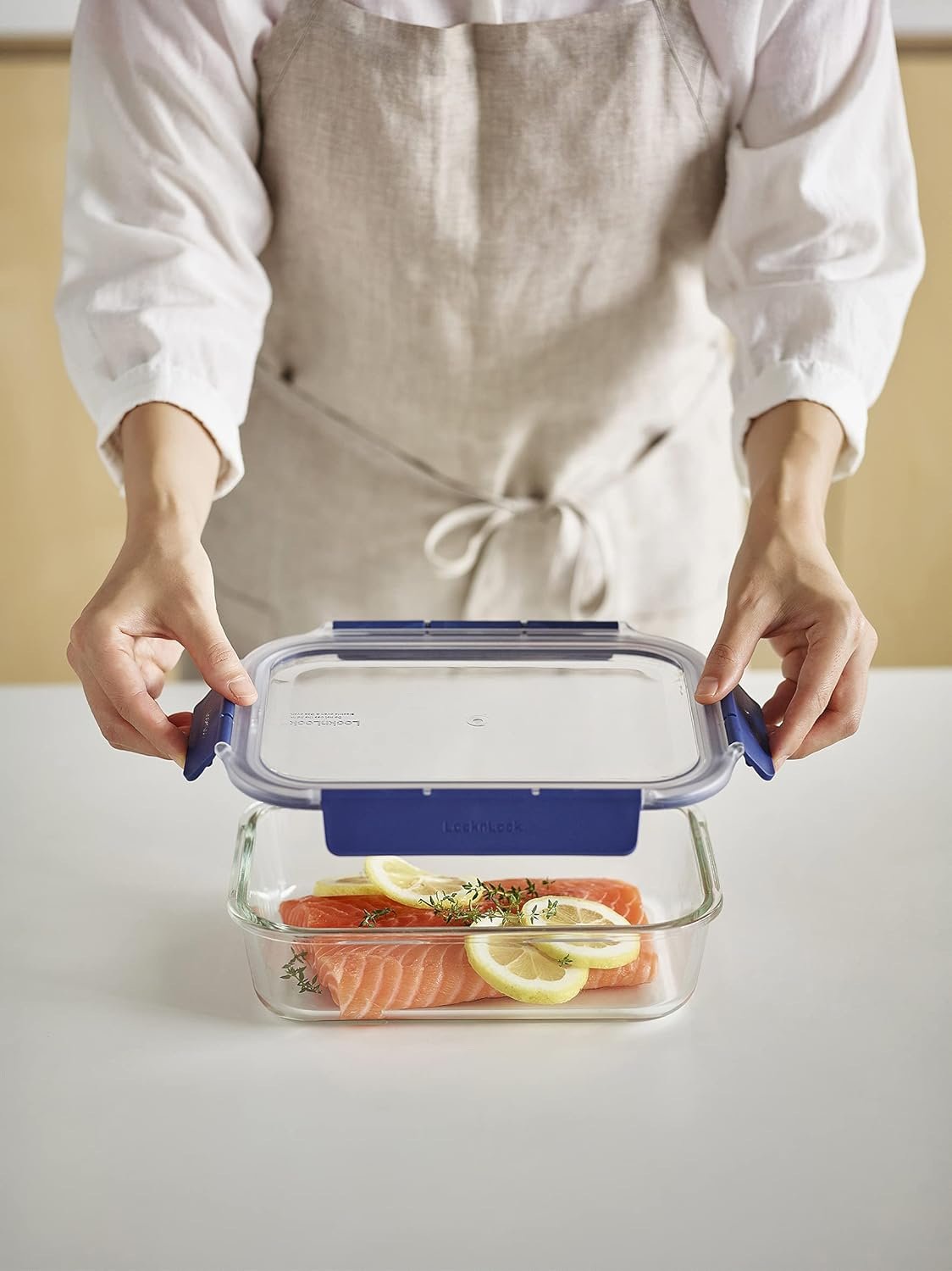 Locknlock Top Class Glass W/ Tritan Lid Rectangular - 630Ml | Durable Borosilicate Glass | Thermal Shock Resistant | Airtight & Leak-Proof | Oven, Microwave & Freezer Safe | 4-Side Locking System image number 3