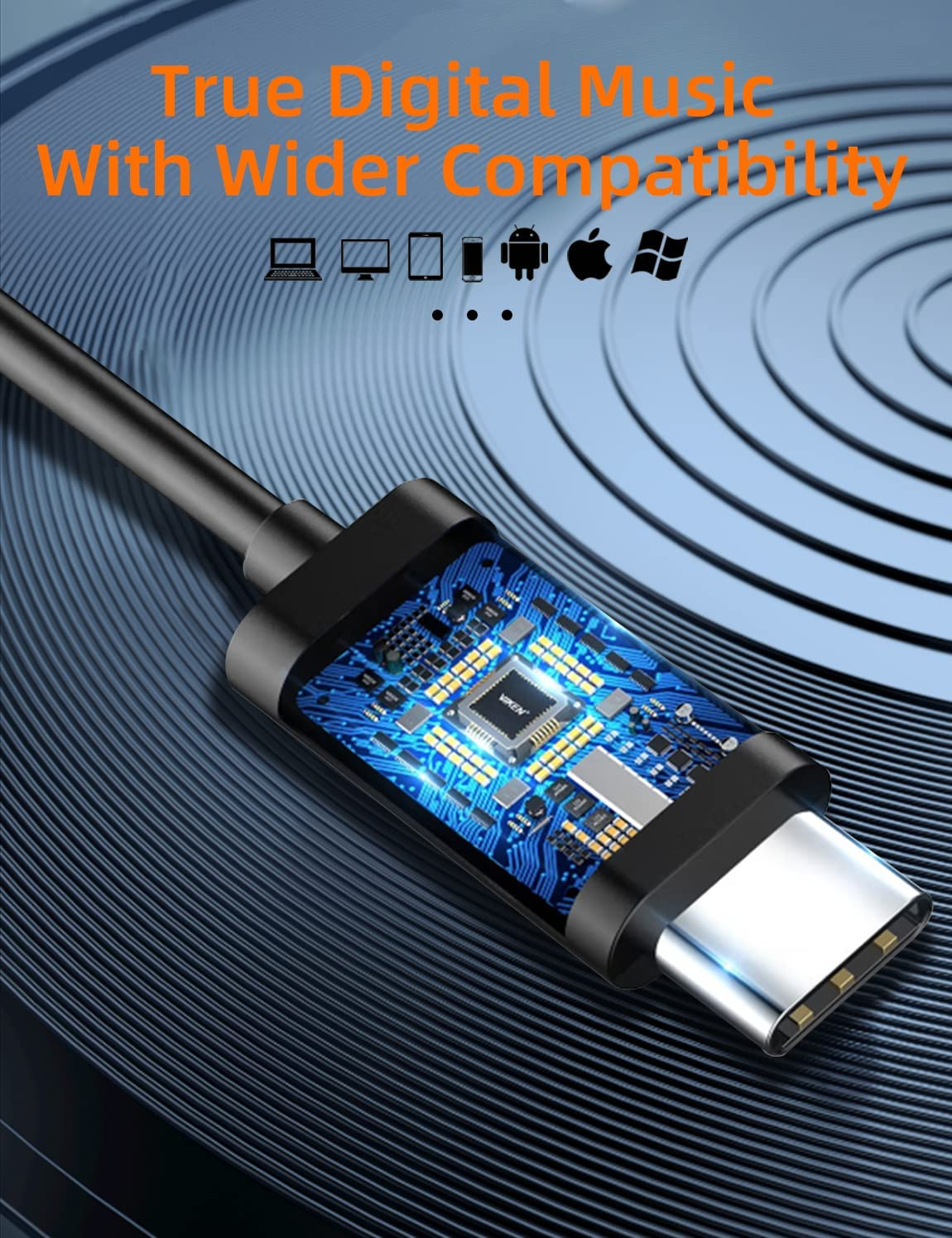 MAS CARNEY TI3 Wired USB Type C Headphones, USB C Earbuds, In-Ear Earphones with Microphone for Samsung S20, Huawei P30 P40, Oppo, Honor, Google Pixel and Other Smartphones with Type-C Interface image number 4