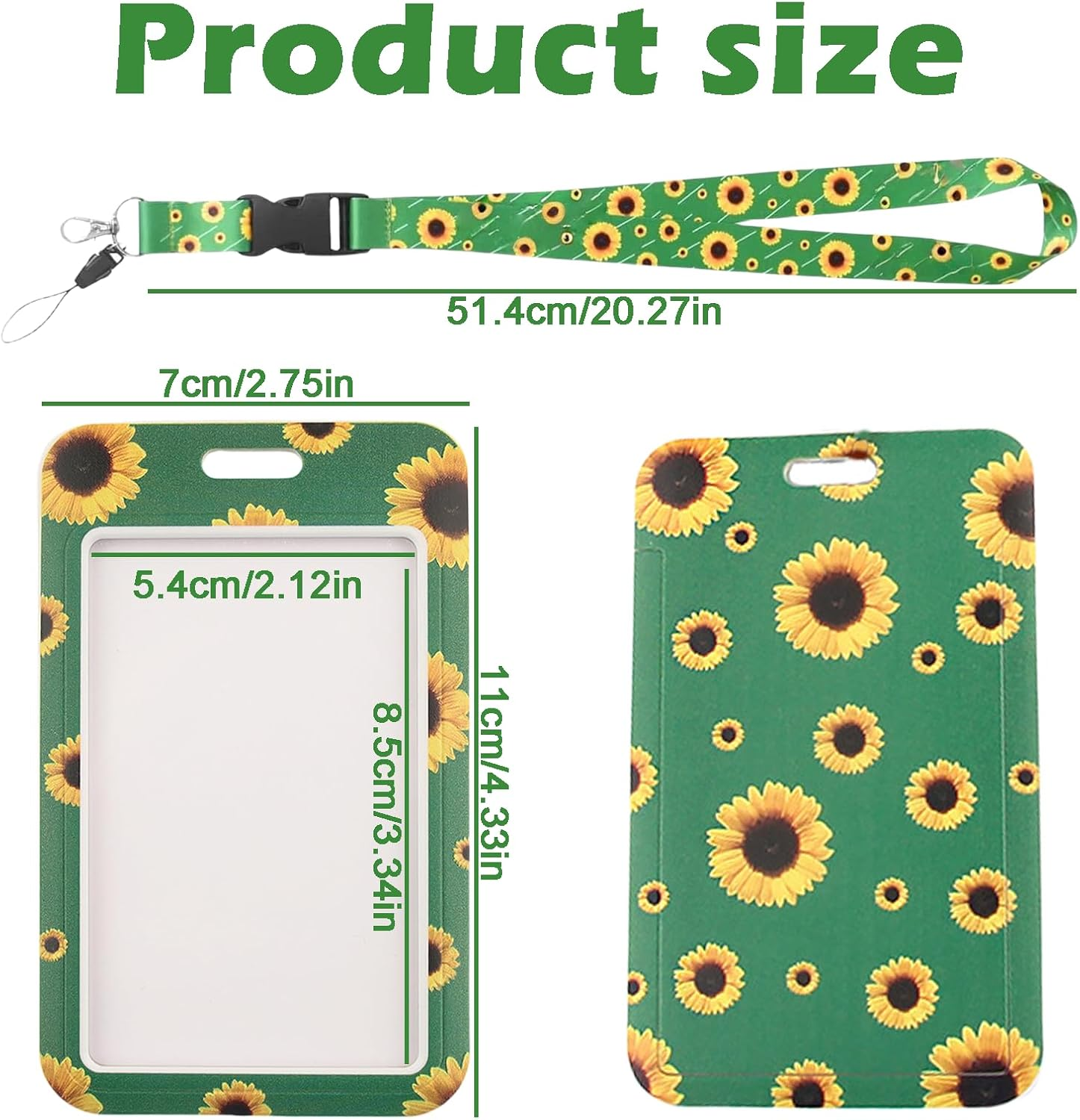 Treayes Lanyard with ID Card Holder, Sunflower ID Card Holder - ABS Plastic Badge Holder for Work, Events, Healthcare Workers, Teachers and Stylish Office Accessories image number 1