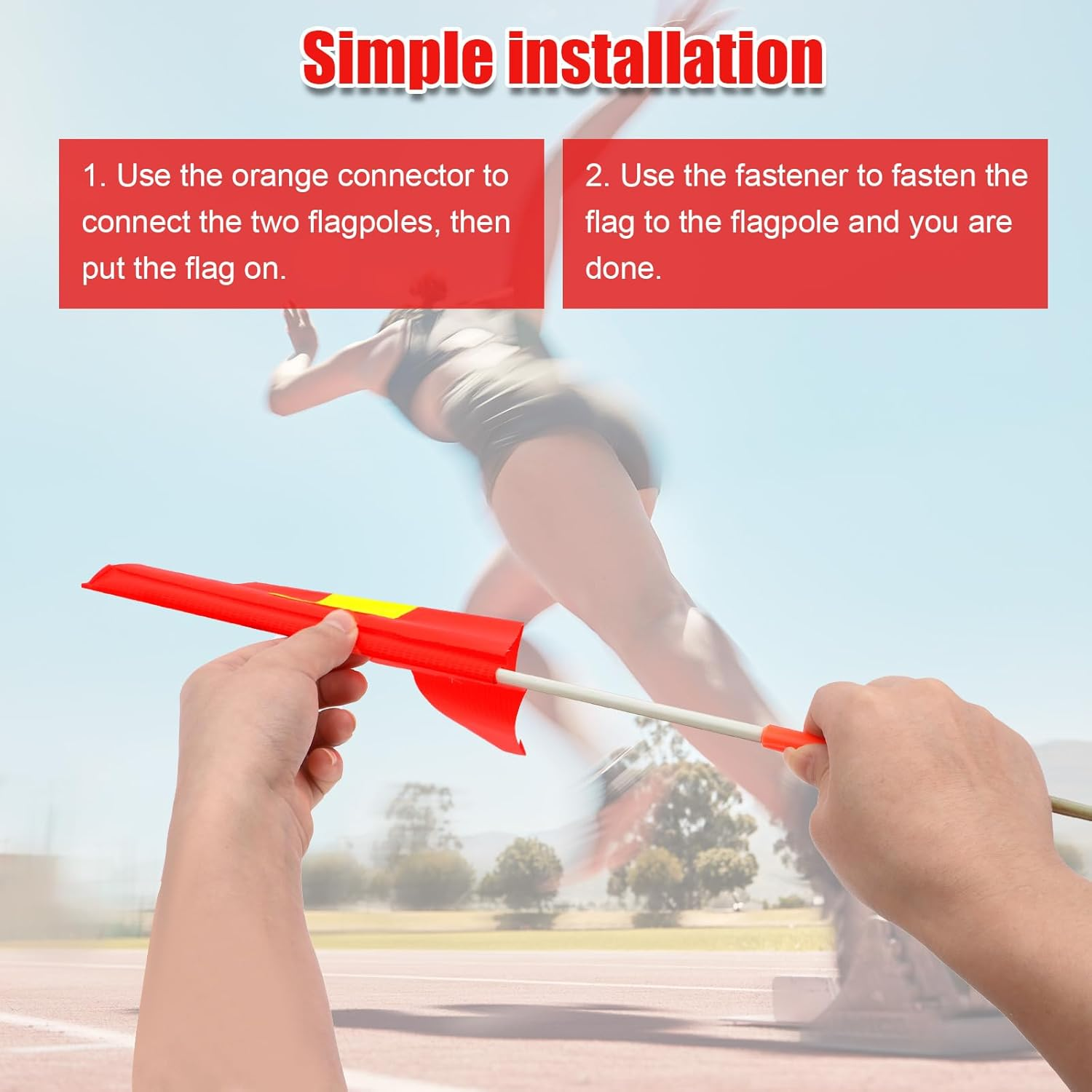 XIHIRCD 2Pcs Safety Flags with Pole, Kid Alert Slow down Signs Neighborhoods Bike Safety Flag with Pole Replacement Easy to Install Orange Safety Flag Warning Signs Compatible with Step 2 image number 1