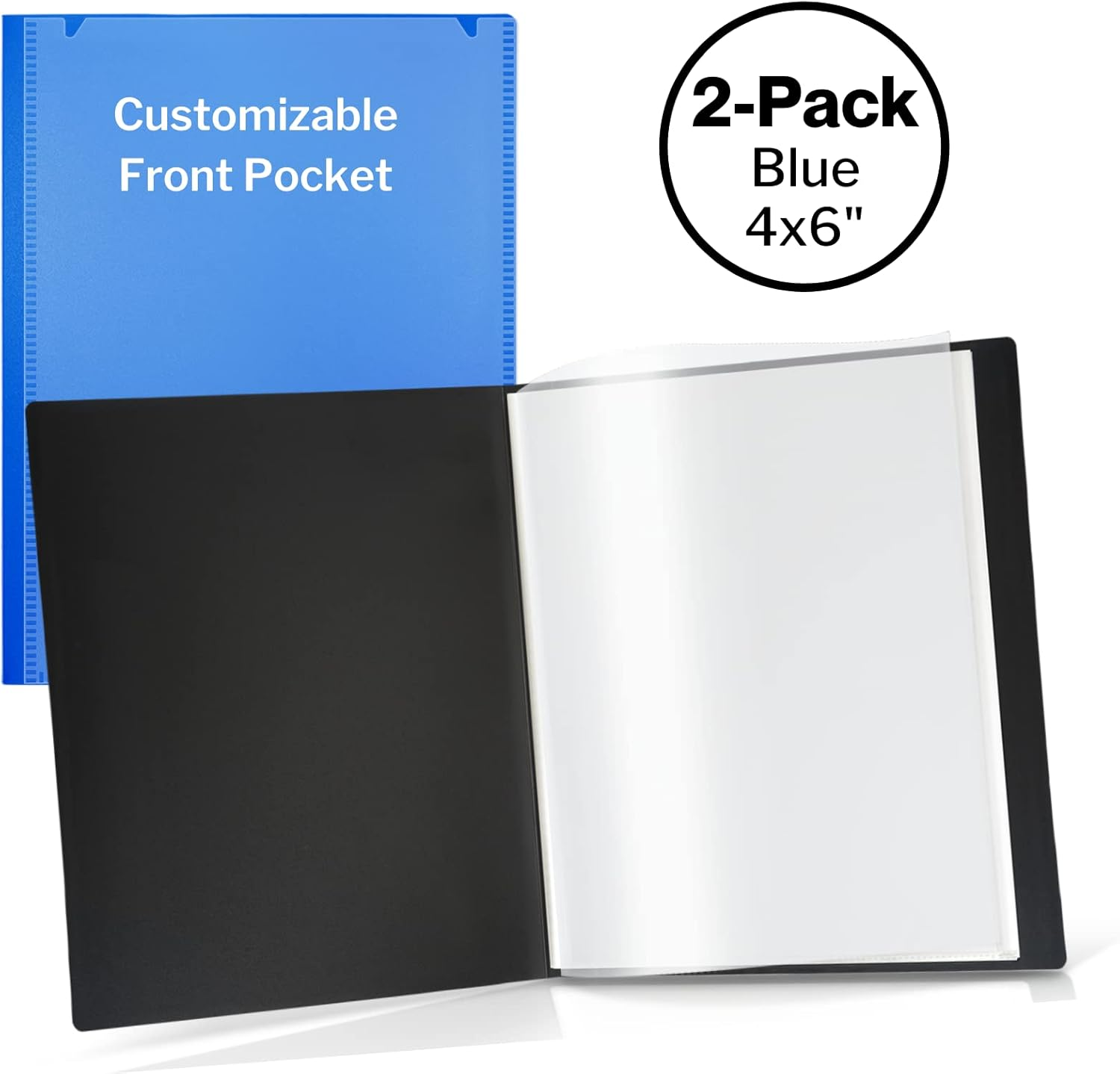 CRANBURY Small Photo Album 4X6 (Blue) - 2-Pack Plastic 4 X 6 Photo Book Album, Each Shows 48 Pictures, Mini Picture Album Binder with Customizable Cover, Baby Photo Books with 4X6 Photo Sleeves - Ivory image number 7