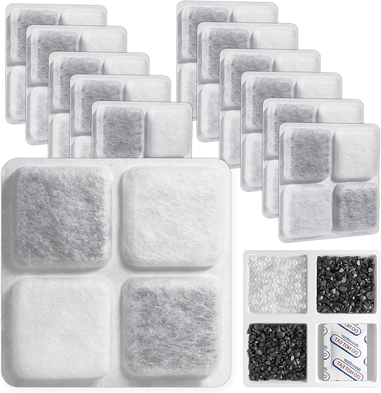 Pet Food Desiccant Bag, 12 Pack, Compatible with Petlibro Automatic Cat Feeder, Silica Gel, Deoxidizer, Activated Carbon, Keeps Pet Food Dry and Fresh