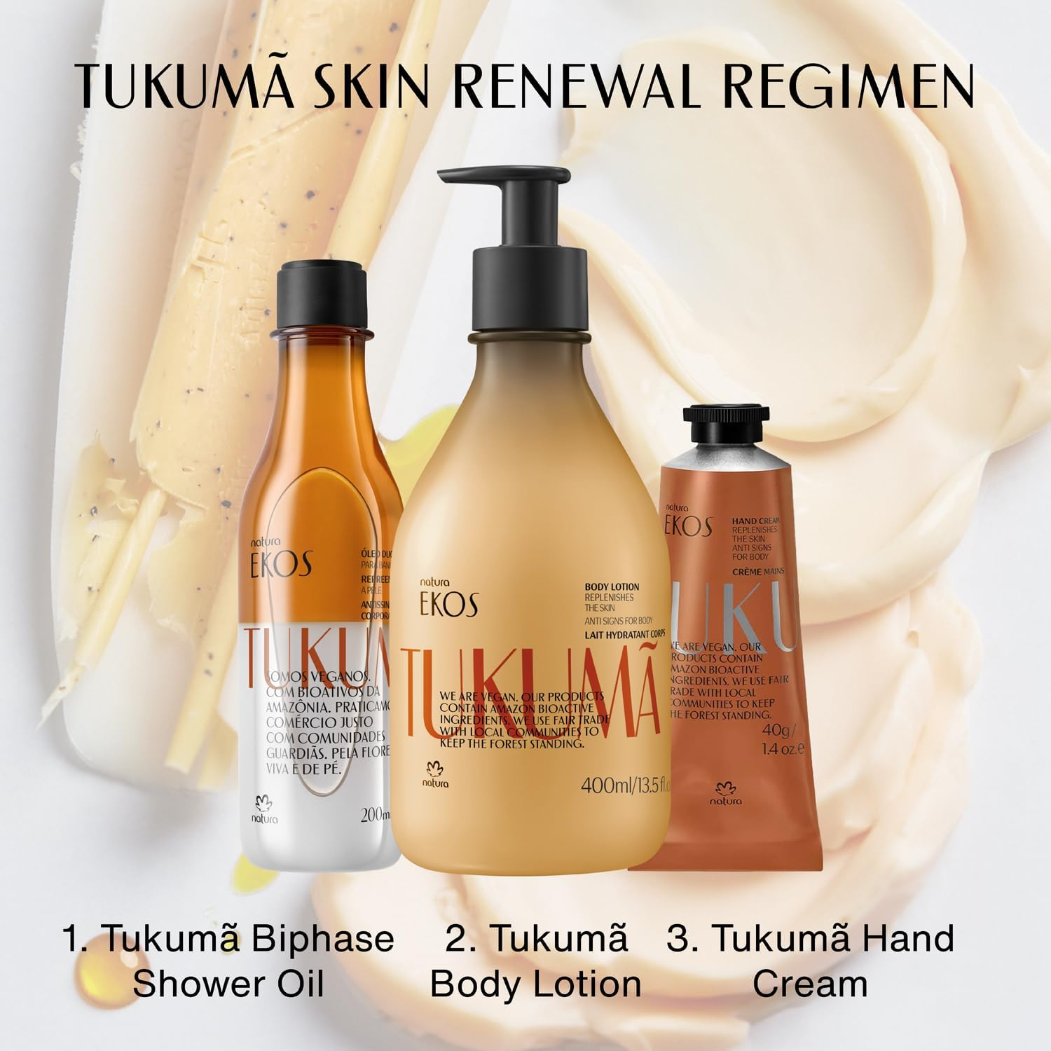 Natura - Ekos Tukum&atilde; Biphase Shower Oil - Replenishing In-Shower or Bath Body Oil - Anti-Signs - Scented - Bath Oil - Skin Moisturizer - Vegan Skin Care - Brazilian Beauty Secrets - 6.7 Fl Oz (200Ml) image number 1