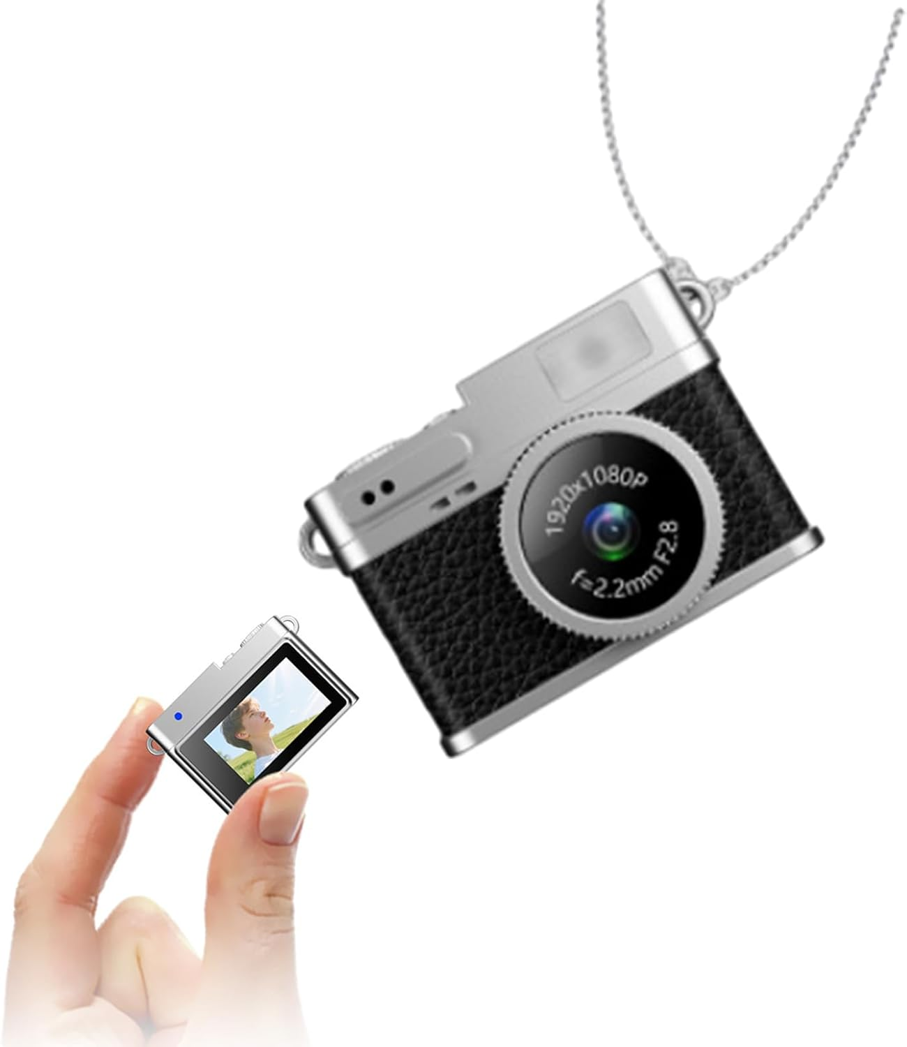 Mini Keychain Camera, 1080P Small Retro Nostalgic Camera Compact Video Recorder, for Travel Study Recording (Brown)