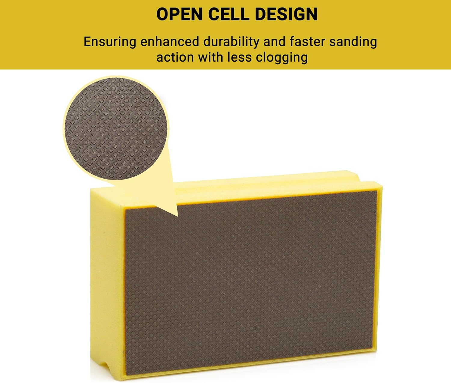 GLASS POLISH PRO Diamond Hand Polishing Pad, Grit 400 Fine Foam Sanding Block for Finer Finishes and Smooth Sanding of Glass, Tiles, Ceramics, Concrete, Granite, Marble, and More - GP15101 image number 3