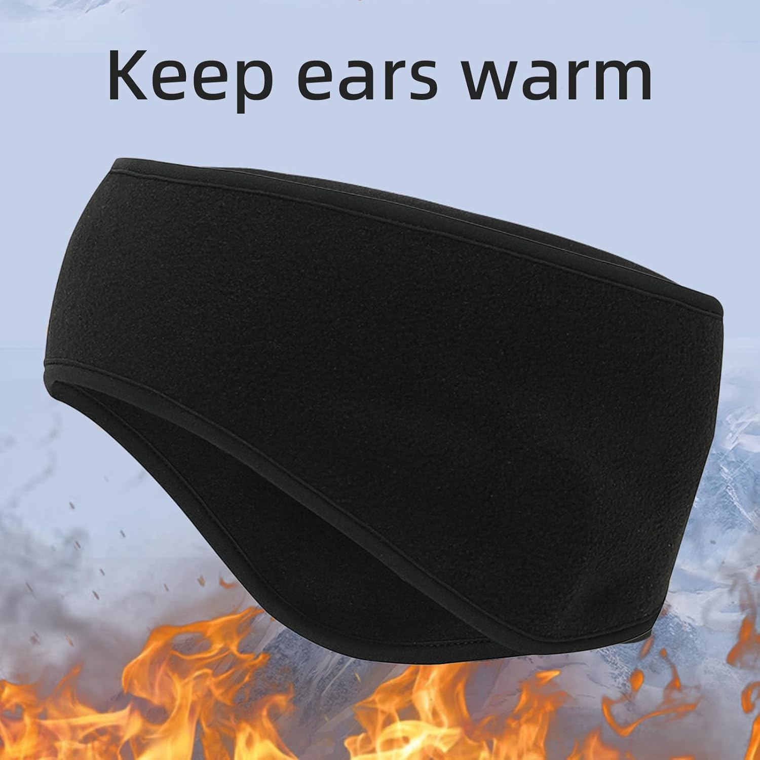 Set of 3 Winter Headband Set, Sports Ear Warmers for Men and Women, Sports Headbands, Earmuffs, Headband, Elastic for Jogging, Running, Hiking, Cycling, Motorcycling (Black)