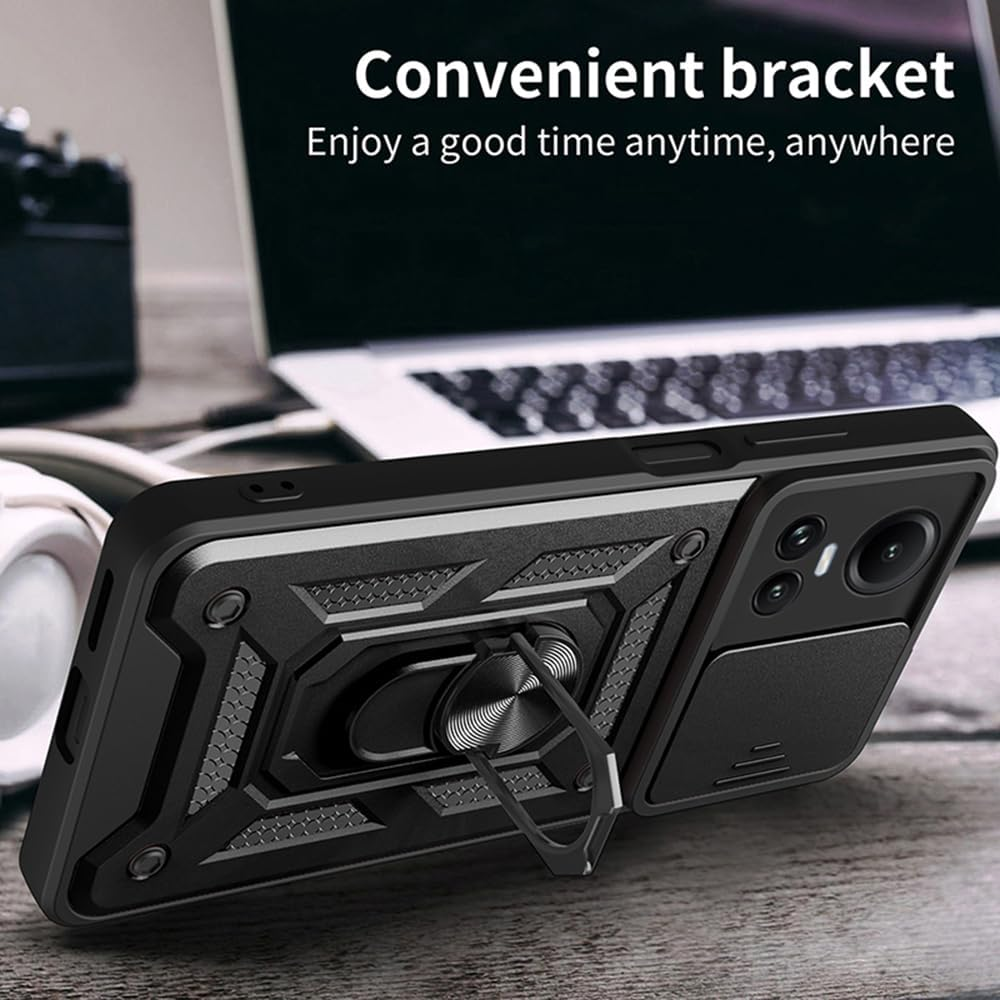 Electro-Weideworld Kickstand Case for Oppo Reno 10/Reno 10 Pro 5G, [Camera Protection] Shockproof Hard PC Holder Stand Protective Case Cover for Oppo Reno 10/Reno 10 Pro 5G image number 1
