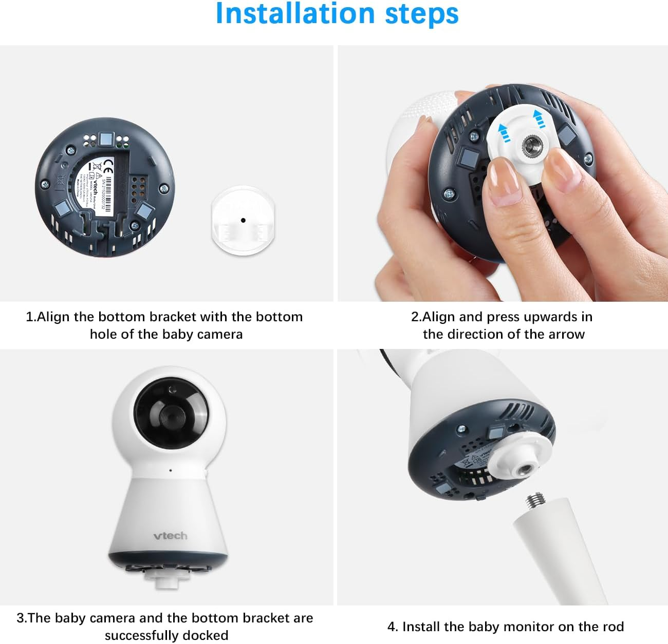 HOLACA Flexible Twist Mount Bracket for Vtech Vm5254,Vtech BM3350N Baby Monitor Camera image number 3