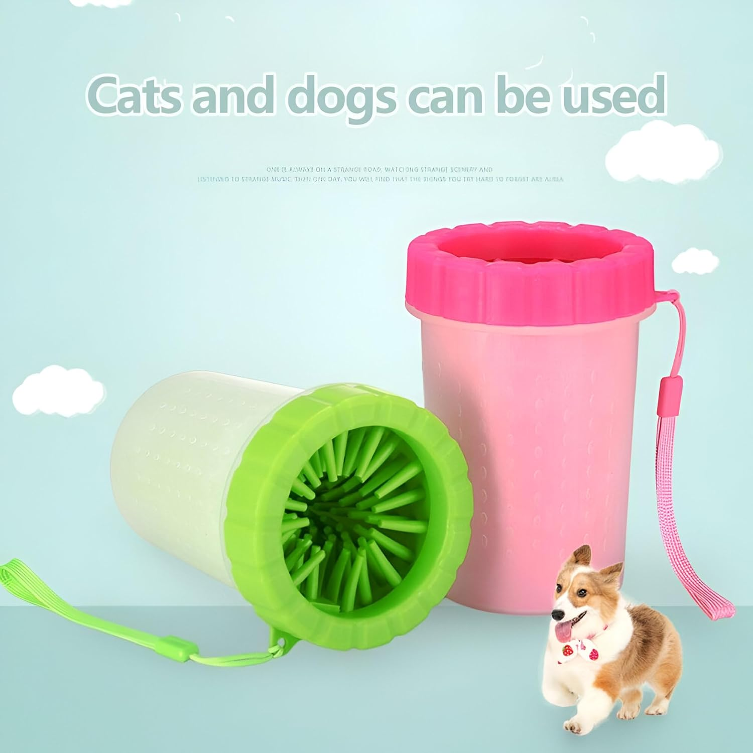 Ezonedeal Dog Paw Cleaner Cup - Portable Paw Cleaner for Dogs, Silicone Dog Foot Washer Brush 360 Degree Soft Claws Dog Paw Washer Cup Removable Washable - Dog Feet Cleaner (Blue) image number 4