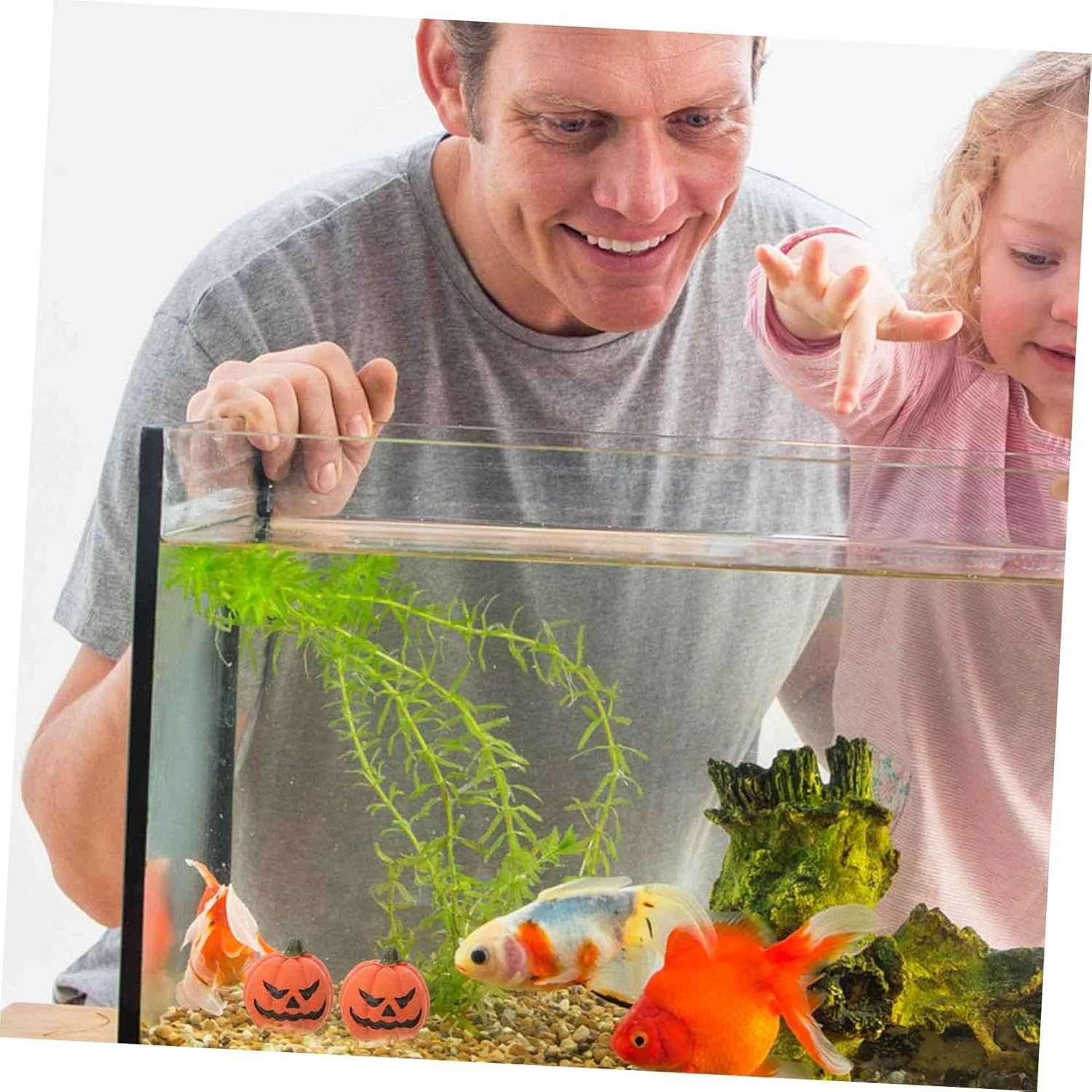 Yardwe 6Pcs Fish Tank Decoration Miniature Halloween Pumpkin Ornament Halloween Pumpkin Decor Desktop Adornment Halloween Miniatures Miniature Halloween Ornament Halloween Party Favors image number 5