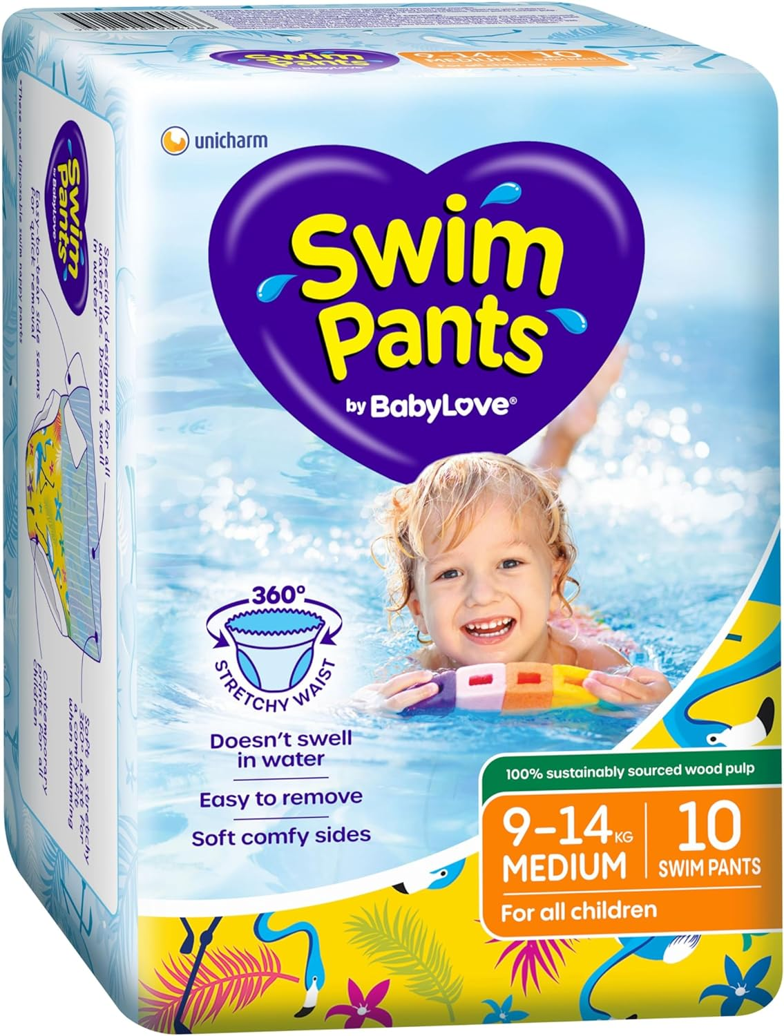 Babylove Swim Pants Medium (9-14Kg) 10 Pack image number 3