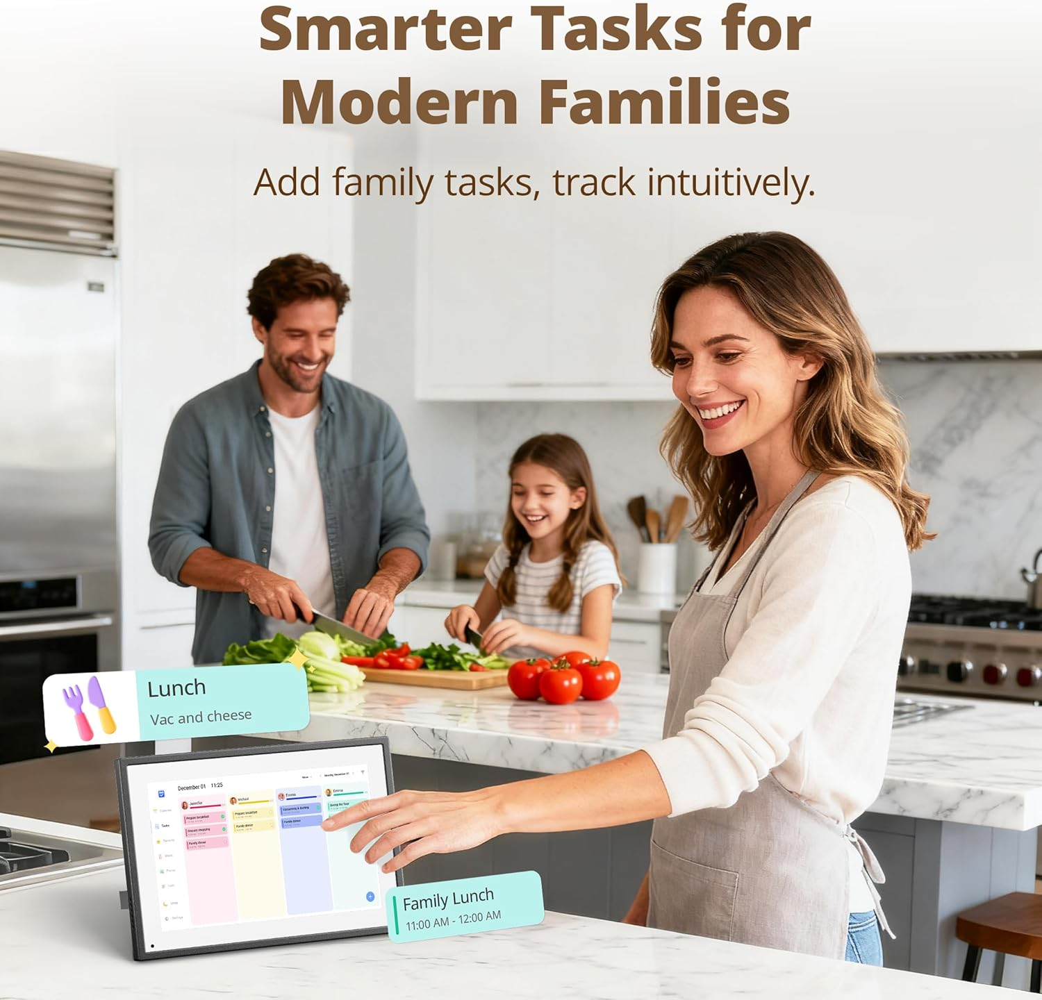 Dragon Touch 10.1 Inch Digital Calendar Chore Chart &ndash; Interactive Touchscreen,Digital Picture Frame Smart Family Planner, Hearth Display Desk Digital Calendar Seamless Scheduling Black image number 4
