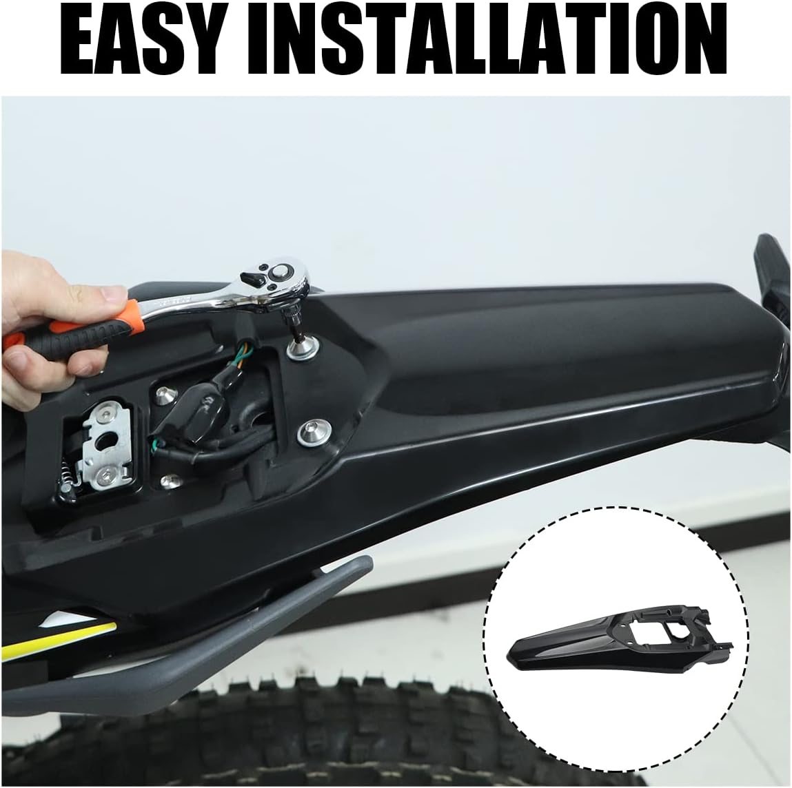 Rear Fender Seat Mudguard, Motorcycle Tail Fender Protector for Sur-Ron Ultra Bee, Rear Mudguards Mud Guard for Electric Dirt Bike Sur Ron Ultra Bee image number 4