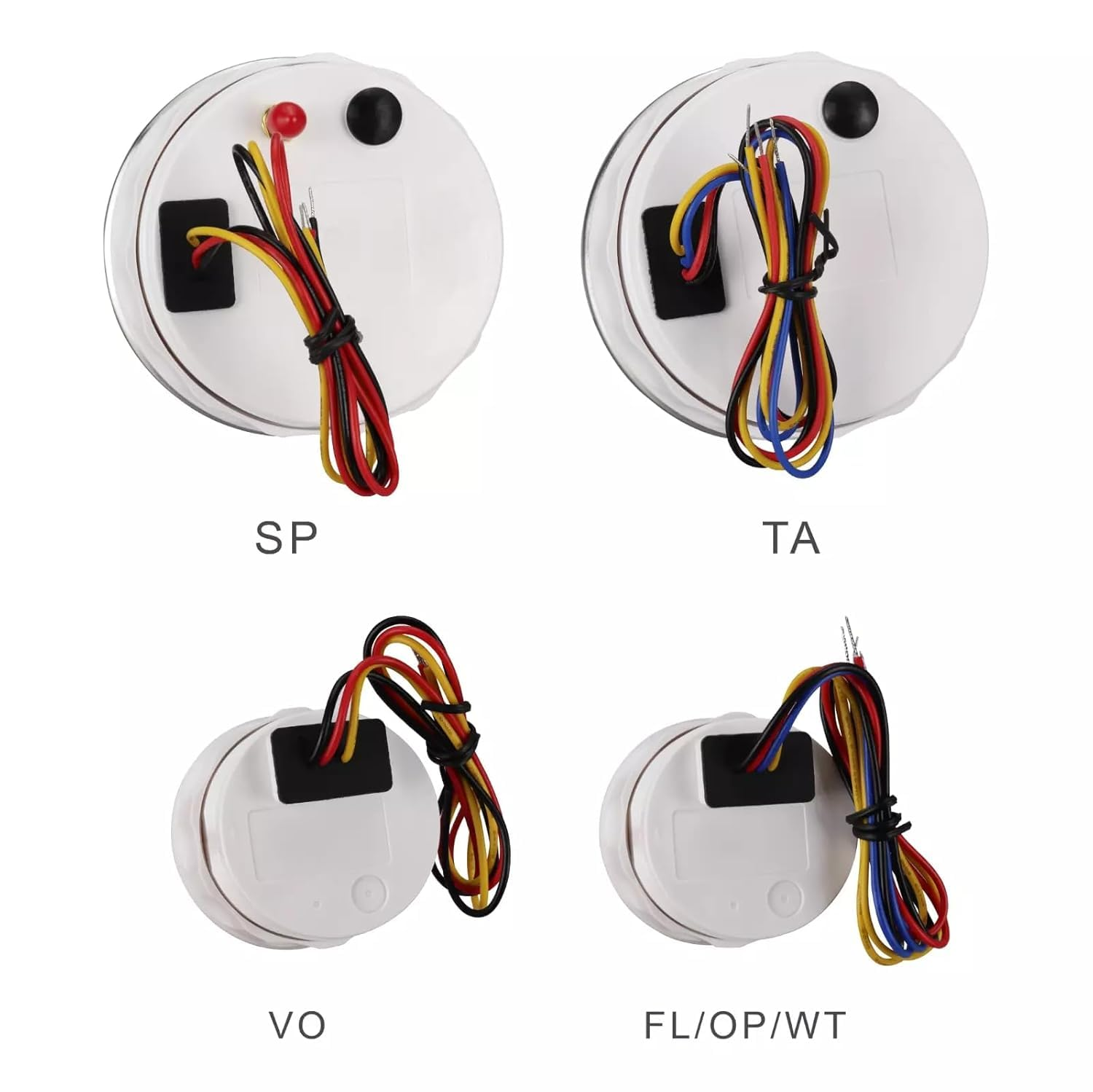 MOTOR METER RACING W PRO Series 6 Gauge Set - 85Mm GPS Speedometer 220 KMH & Tachometer 52Mm Volt, Fuel Level, Water Temperature & Oil Pressure White Dial Red LED - for Car Boat Marine Truck image number 3