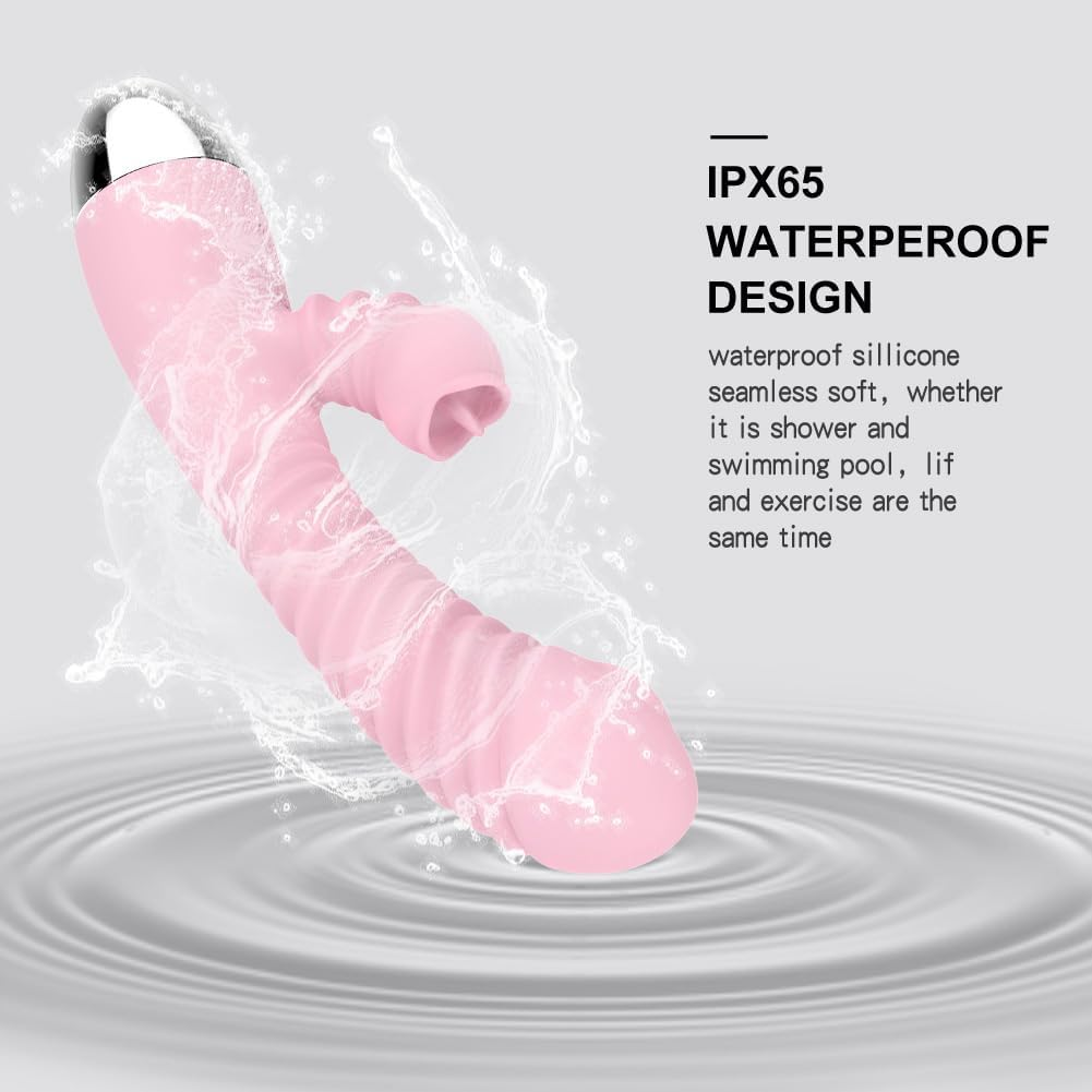 Vibrating and Heating G-Spot Female Masturbator Vibrating Massage Stick Strong Vibration Silent 10 Modes Strong Stick Portable Soft Silicone Ball Close-Fitting Bullet Massage Pleasure Electric Waterproof Setting Sexy Masturbation Female Vibrator Passion Fish Tongue Licking Heating Vibrator Charging Design Intelligent Variable Frequency Silicone Jumping Egg Adult Products (Pink) image number 3