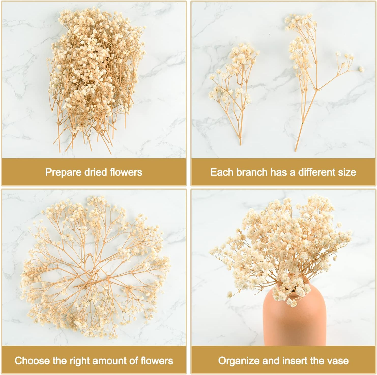 70Pcs Mini Dried Baby'S Breath Flowers 4000+Natural Bulk Flowers Real Flowers Pressing Floral Dried Flowers Pressed Gypsophila Bouquet for Hair Accessory Wedding Card Making (Ivory White) - Pink image number 2