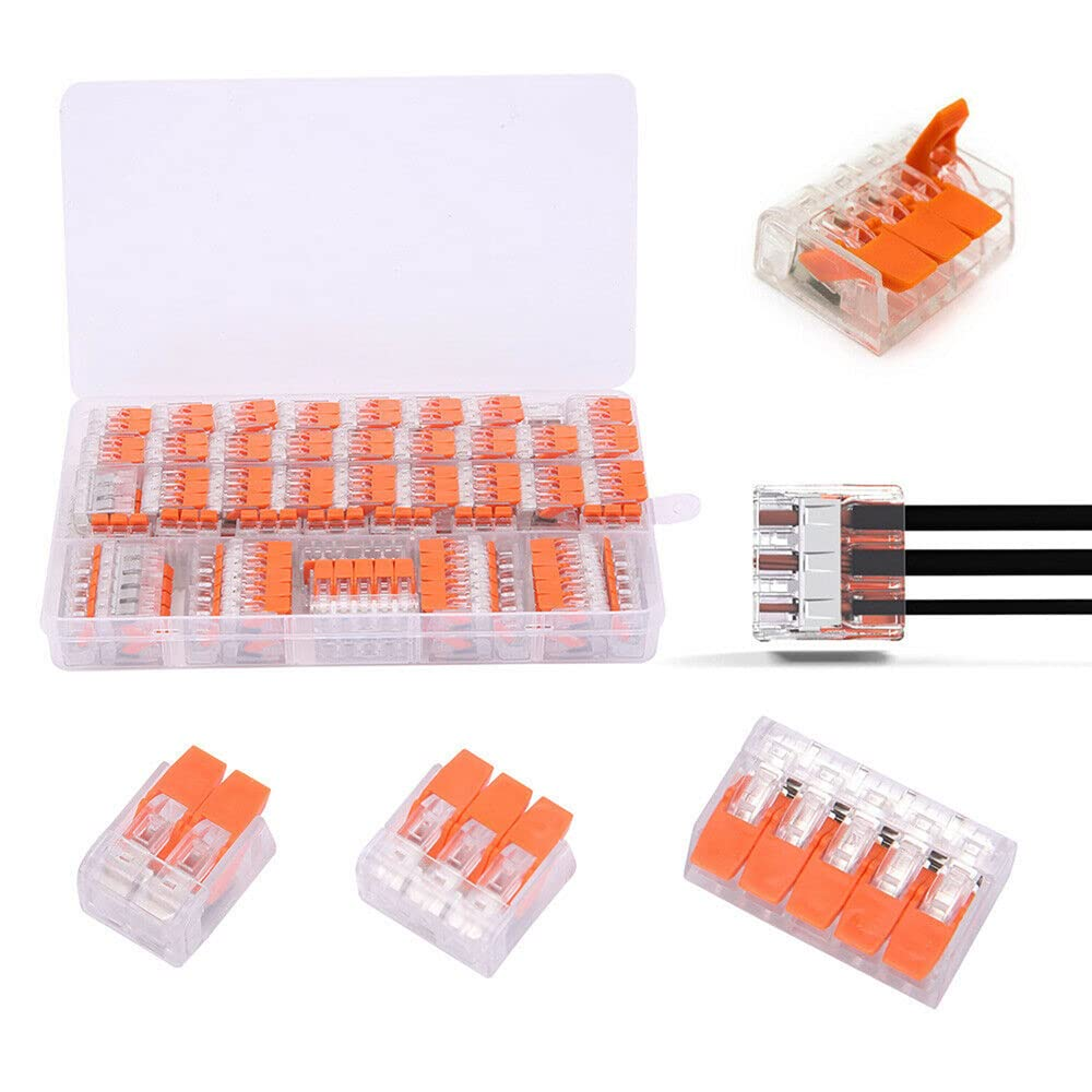 Yotsuba Lever Nut Wire Connector Kit, 75 Pcs Electrical Connector Wire Block Clamp Terminal Compact Lever (2 Port, 3 Port & 5 Port) image number 1