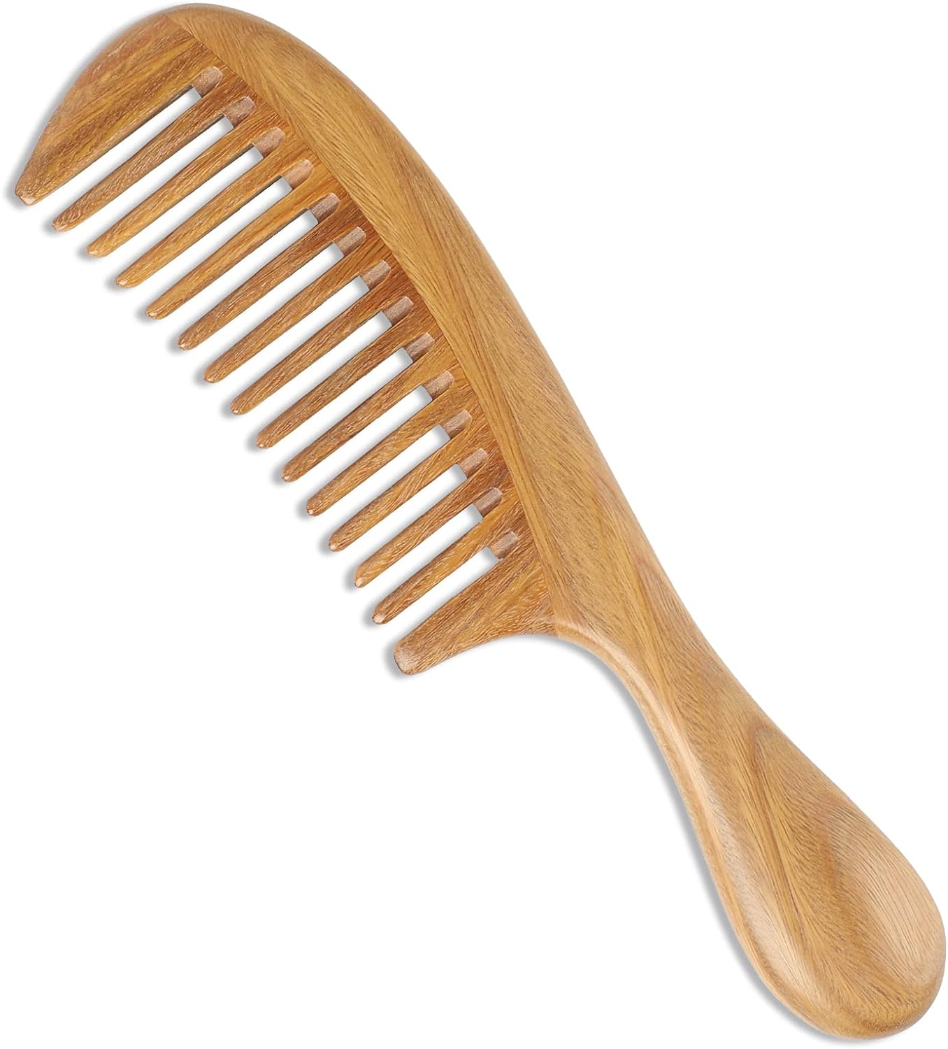 Onedor Handmade 100% Natural Red Sandalwood Hair Combs - Anti-Static Sandalwood Scent Natural Hair Detangler Wooden Comb (Red Sandalwood Extra Wide Tooth) image number 1