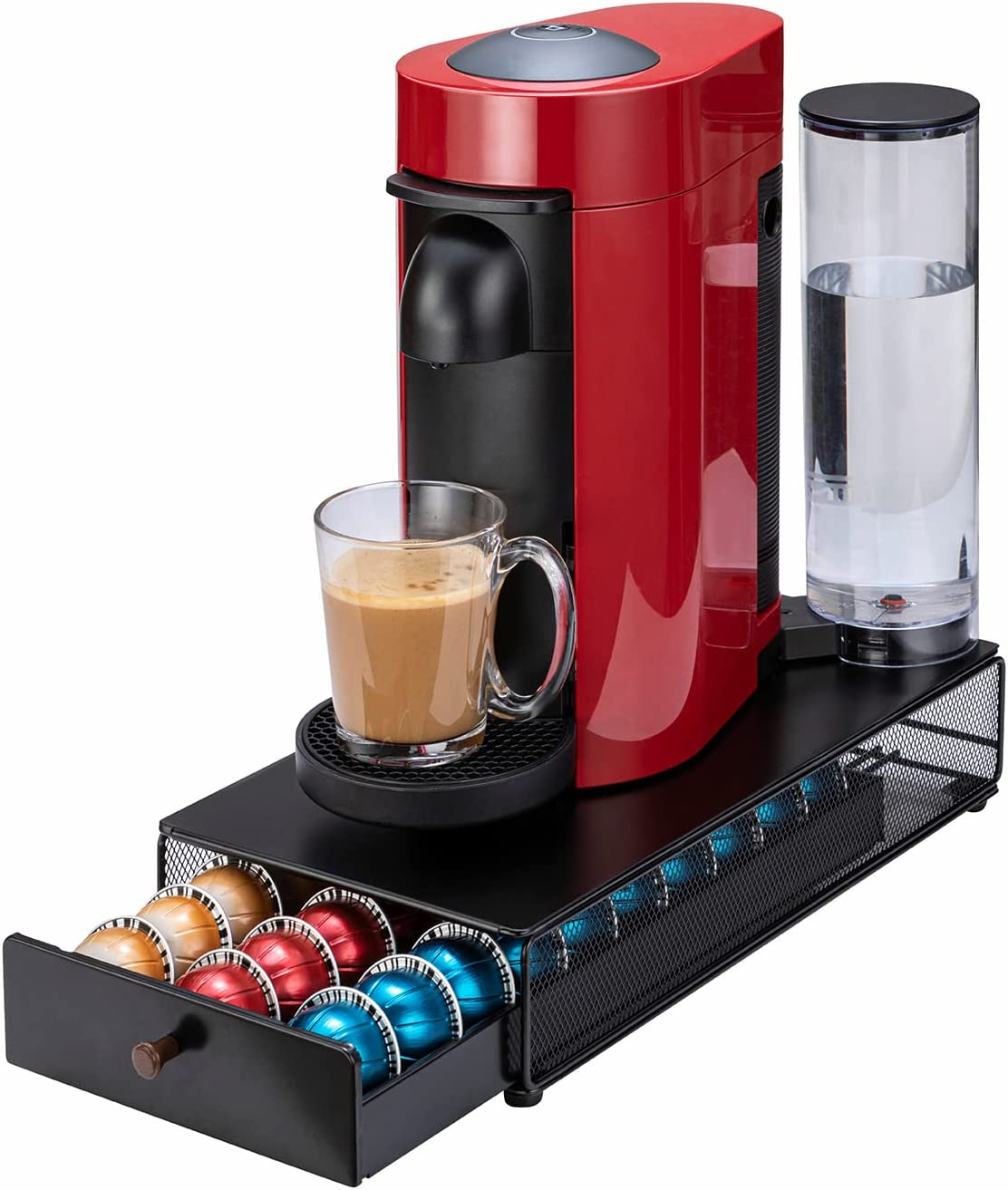 Rice Rat Vertuo Capsule Holder Drawer for Nespresso with Glass (Class-30 Pods)