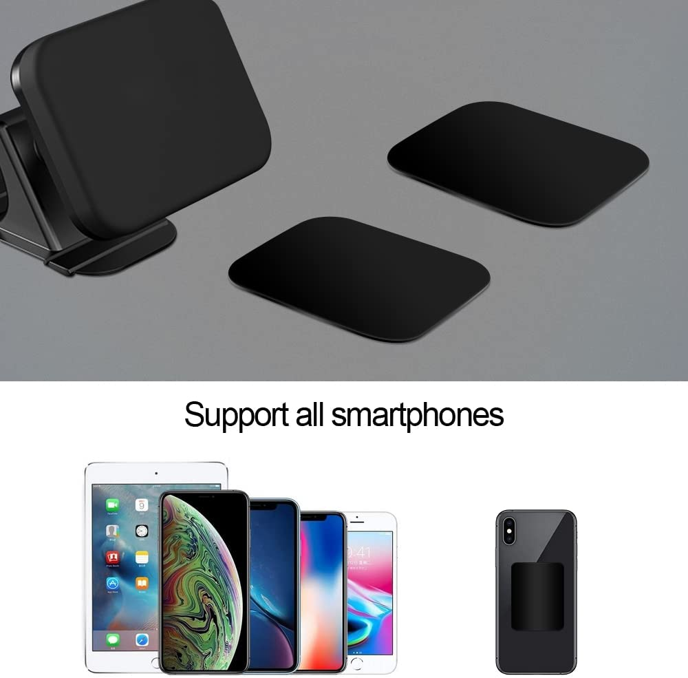 [8 Pack] Magnetic Car Mount Holder Metal Plates, TIQUS 65X45Mm Black Rectangle Universal Replacement Mount Metal Plate Kit with Adhesive for Magnetic Car Mount Cell Phone Holder image number 4