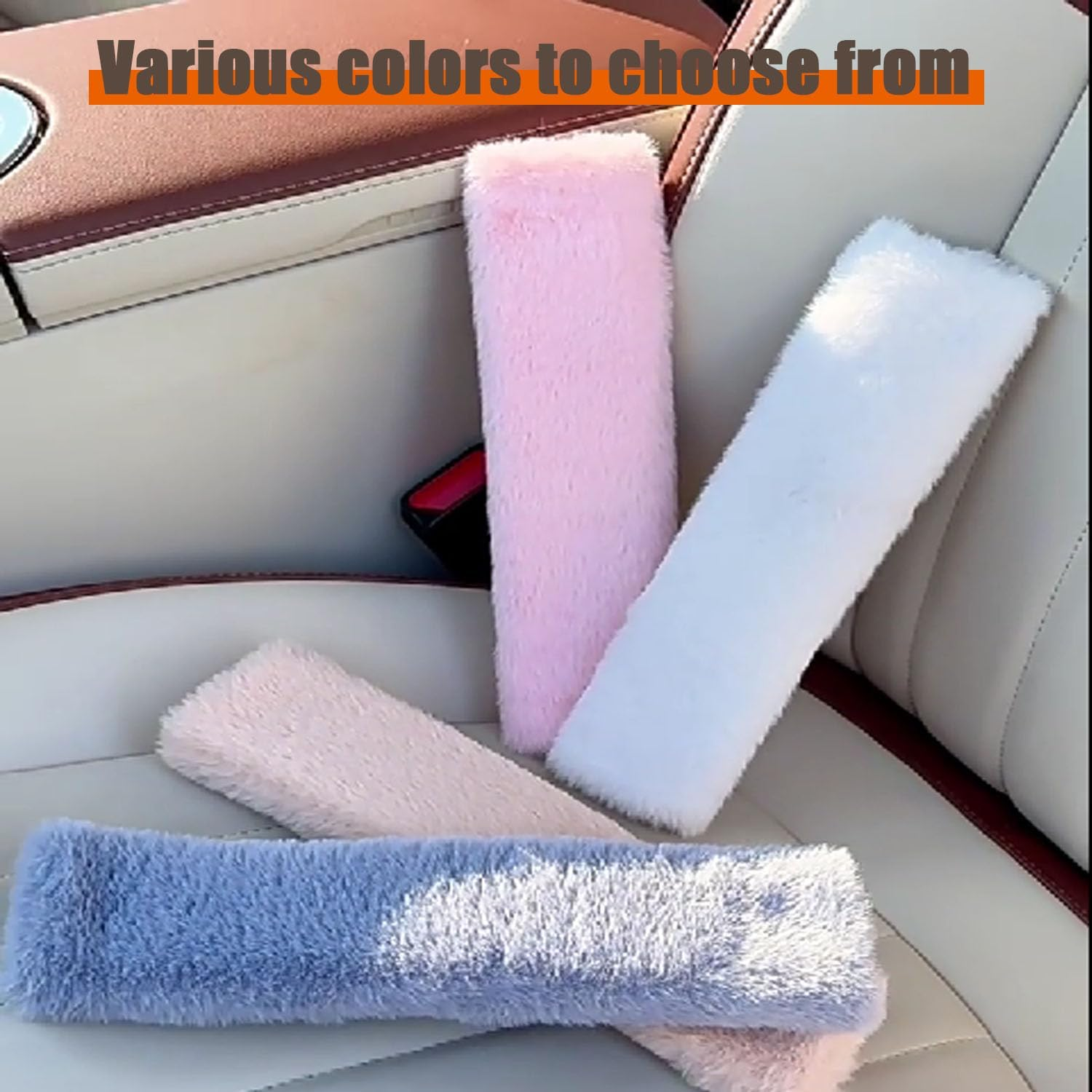 Shengsenfu Car Seat Belt Cover Pads, 2 Pcs Shoulder Seatbelt Pads Cover, Universal Soft Faux Polyester Car Seat Belt Shoulder Pads, Safety Belt Strap Shoulder Pad for Adults and Children (Black) - Black image number 6