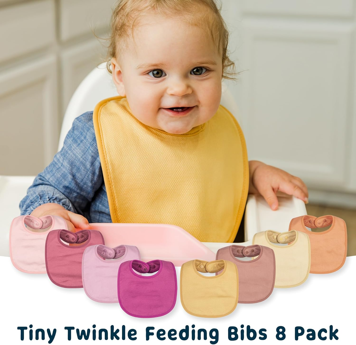 Tiny Twinkle Feeder Bib - Absorbent and Waterproof Baby Bib - Black And White Unisex Set image number 3