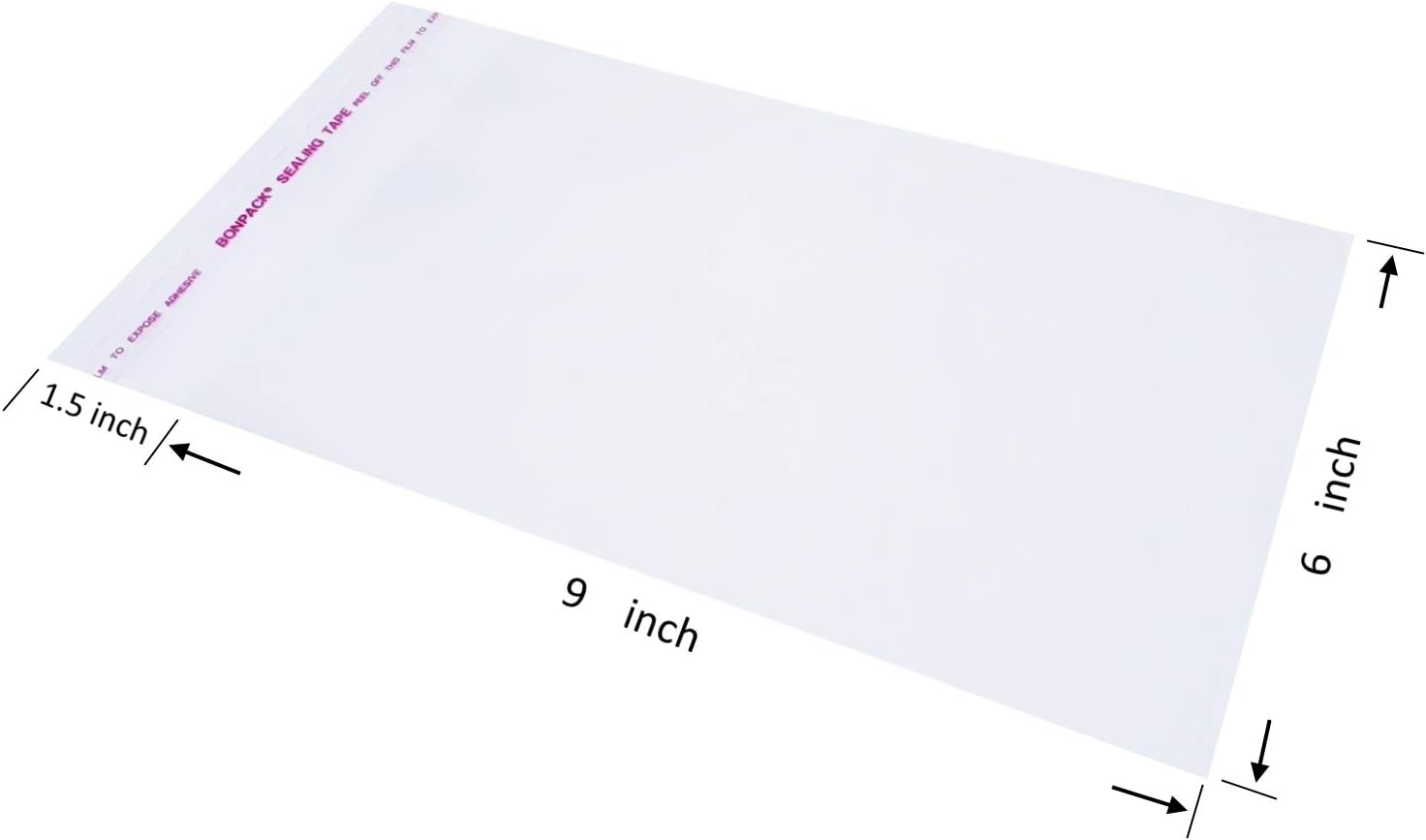 Wowfit 200 Count 6X9 Inches Clear Cellophane Plastic Bags, Resealable Self-Sealing Cello Bags Good for 6X9 Print Photos A7 A8 A9 Cards Envelopes and More image number 5