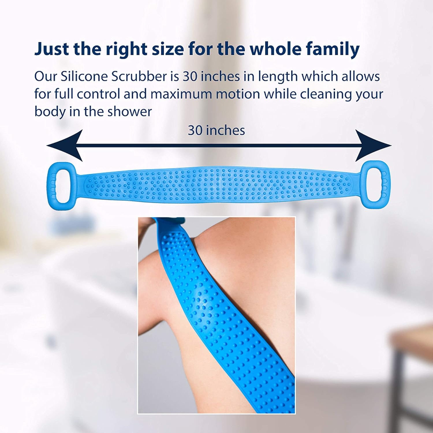 Silicone Back Scrubber, Easily Scrub Any Part of Your Body, Exfoliating Device to Help with Dry Skin, Perfect Skin Exfoliator for the Bath and Shower, Cleans and Helps Prevent Acne image number 4