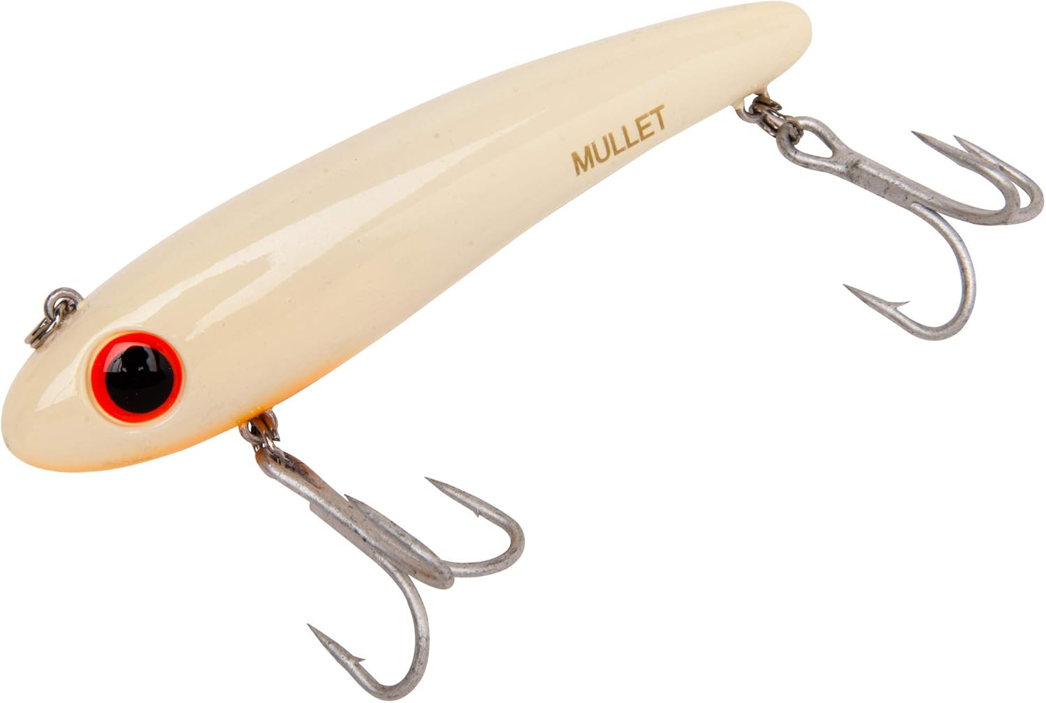 Bomber Lures Mullet Slow-Sinking Twitch/Walking Saltwater Fishing Lure - Excellent for Speckled Trout, Redfish, Stripers and More, 3 1/2 Inch, 5/8 Ounce