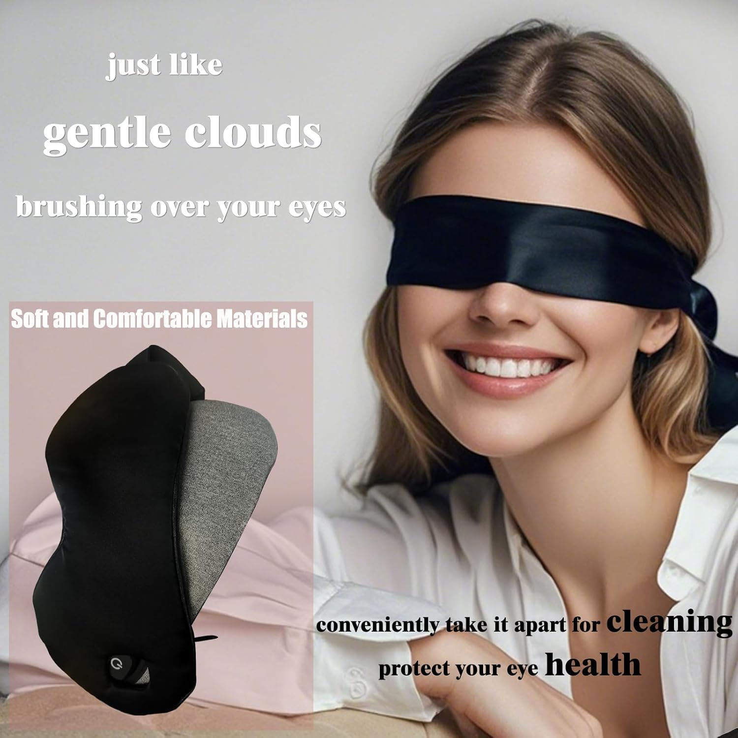 Rechargeable Cordless Heated Eye Mask for Dry Eyes - Adjustable Temperature Portable Eye Warm Compress for Migraines Styes Sinus & Sleep Men Women image number 3