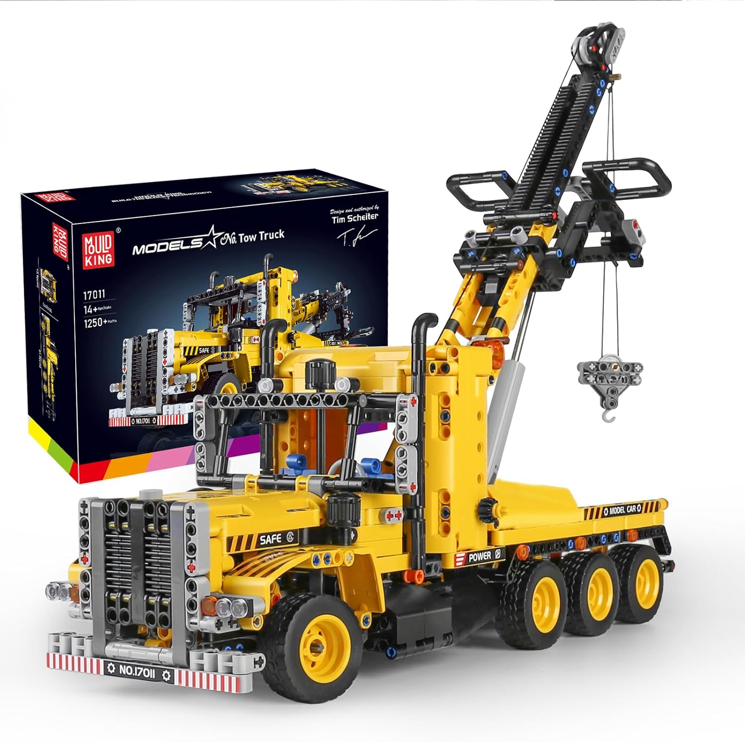 Mould King 17011 Heavy-Duty Tow Truck Building Set, Technology MOC Road Trailers Building Blocks Kit, Gift Toys for Kids/Adult(1250 Pieces) image number 3