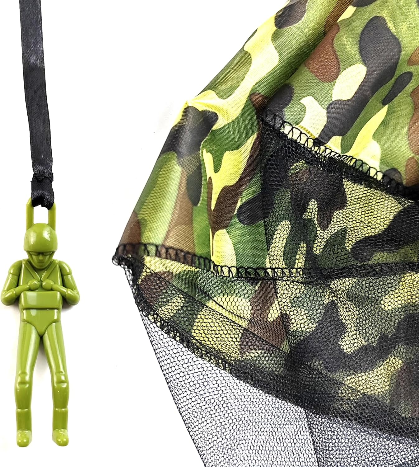 ROYHOO 6PCS Parachute Toy, Camo Parachute Men Toy Tangle Free Throwing Hand Throw Outdoor Flying Paratrooper Toy image number 2