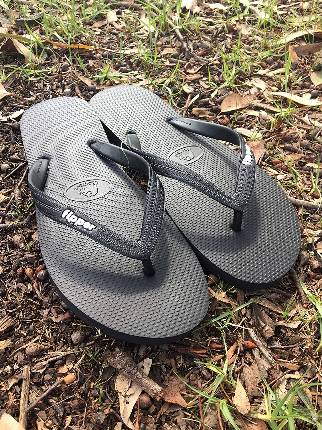 Fipper Slick Mens Rubber Thongs Black UK12 US13 image number 2