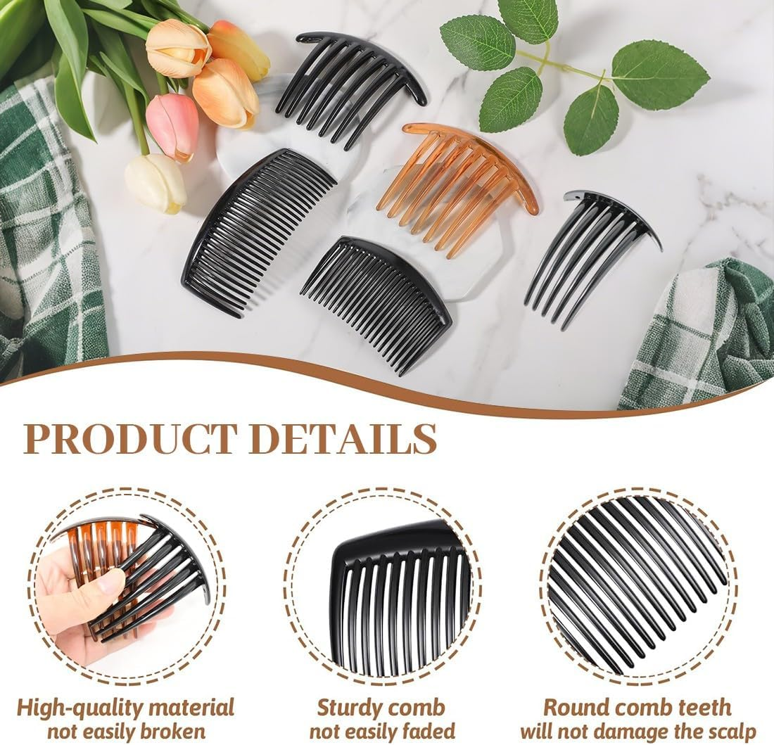 IBXWMNG Pack of 8 Hair Combs for Cliping, French Side Combs Mini Hair Side Combs Vintage Style Comb Clips Hair Side Combs Accessories for Women Girls All Hair Types
