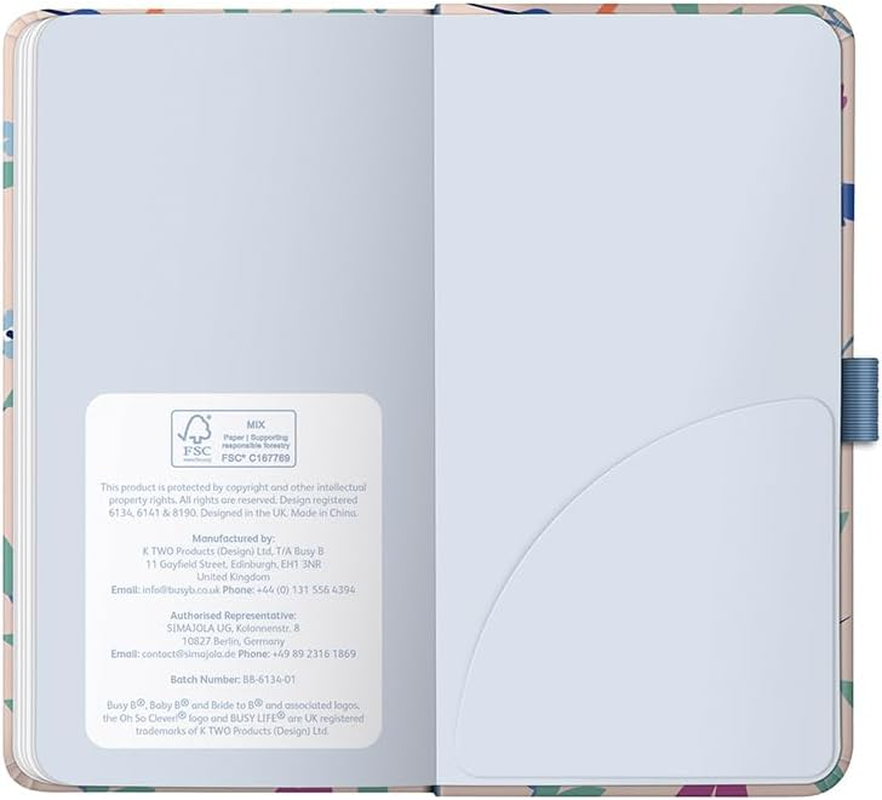 Busy B 2026 Slim Weekly Planner Diary with Birds Cover - Compact Design Pocket Diary, Week to View Layout, Notes Pages & Storage Pocket - Handbag-Sized Journal for Organisation image number 4