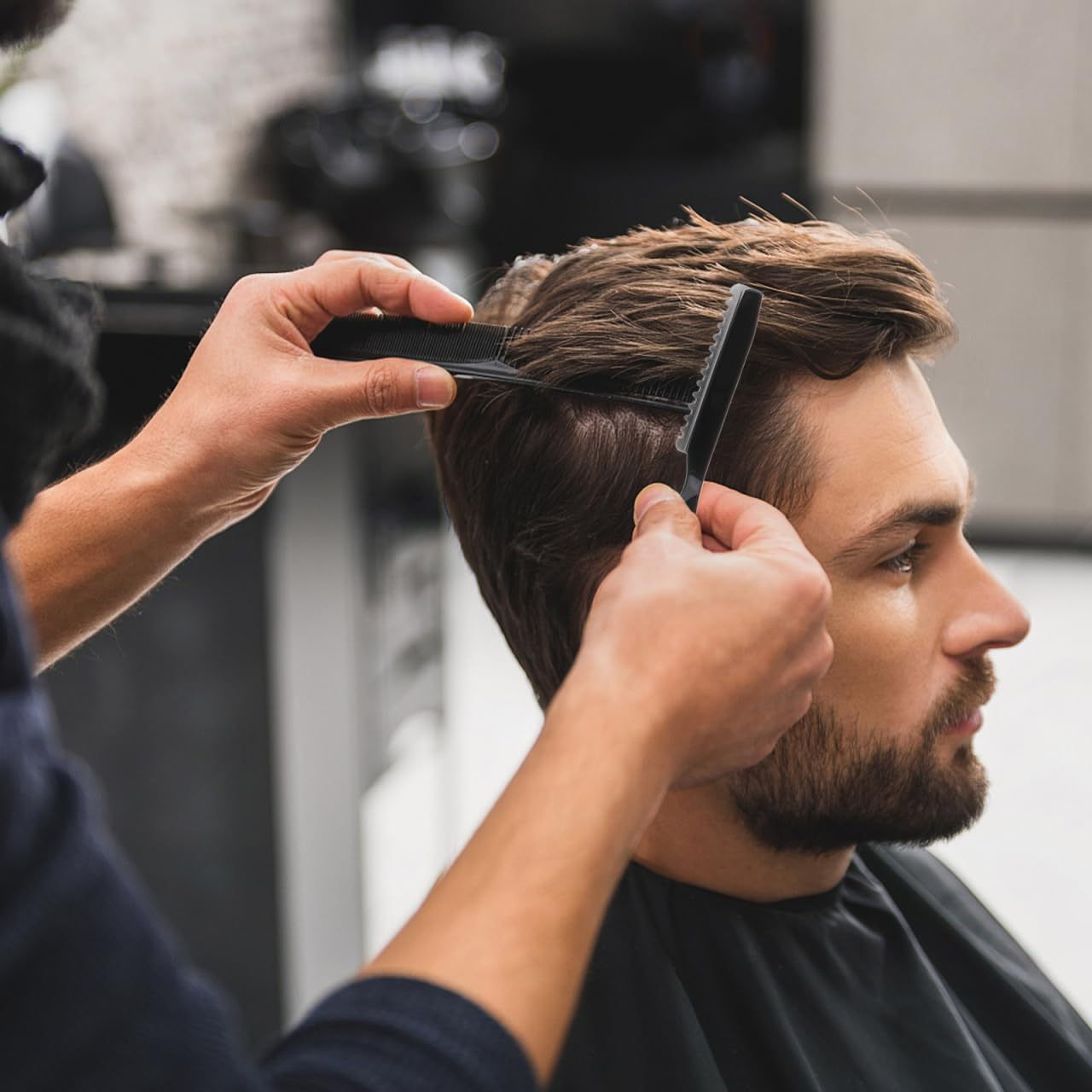 Ipetboom 1 Set Hair Styling Thinning Razor with 10 Replacement Blades Shaving Razor for Safe Hair Cutting and Feathering for Men and Women image number 2