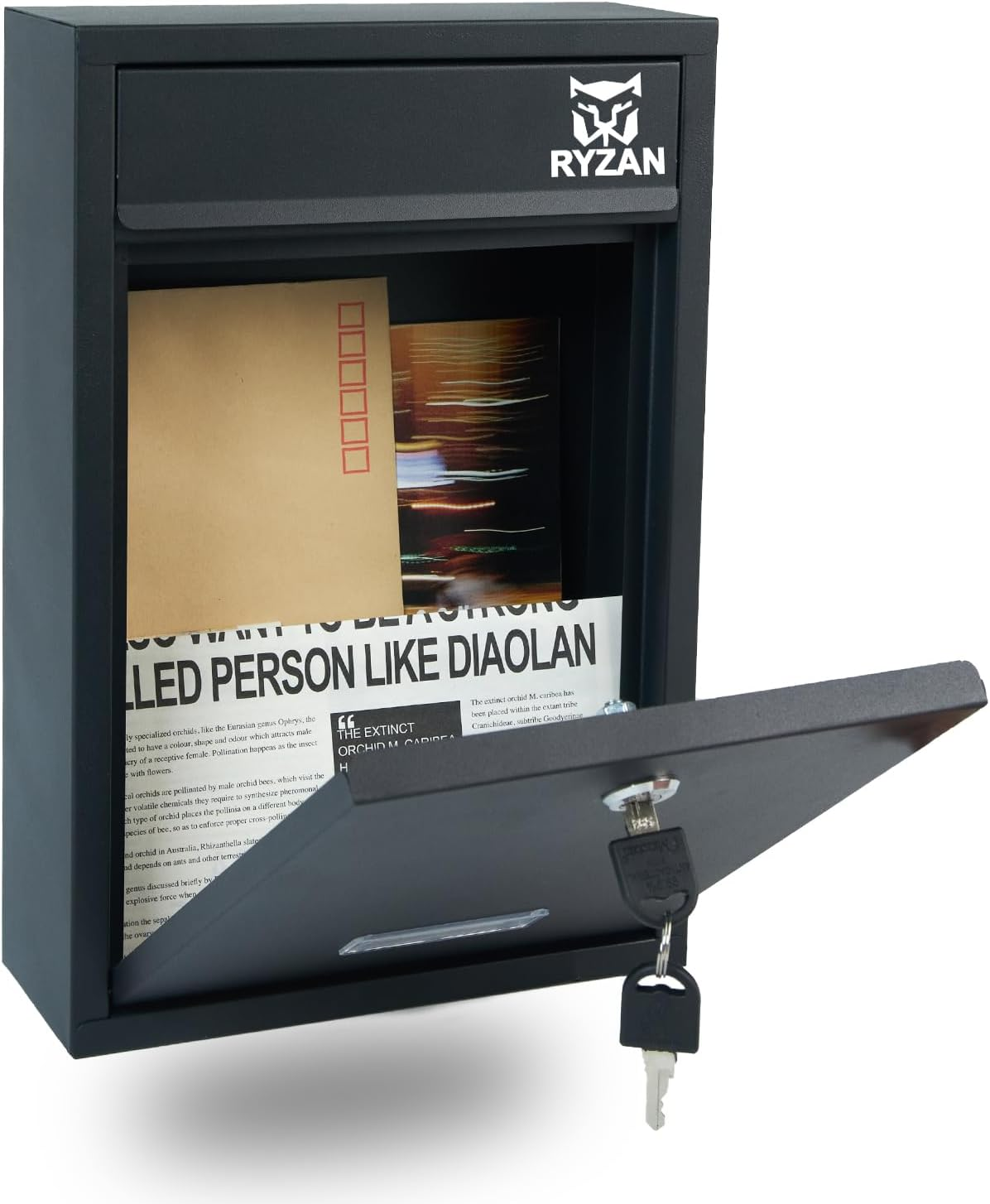 RYZAN Letter Box, Post Box & Parcel Box Outdoor - Lockable Storage Box with Secure Key Lock - Post Boxes Wall Mounted Waterproof, Durable Rust-Resistant Design for Residential & Commercial Use image number 6
