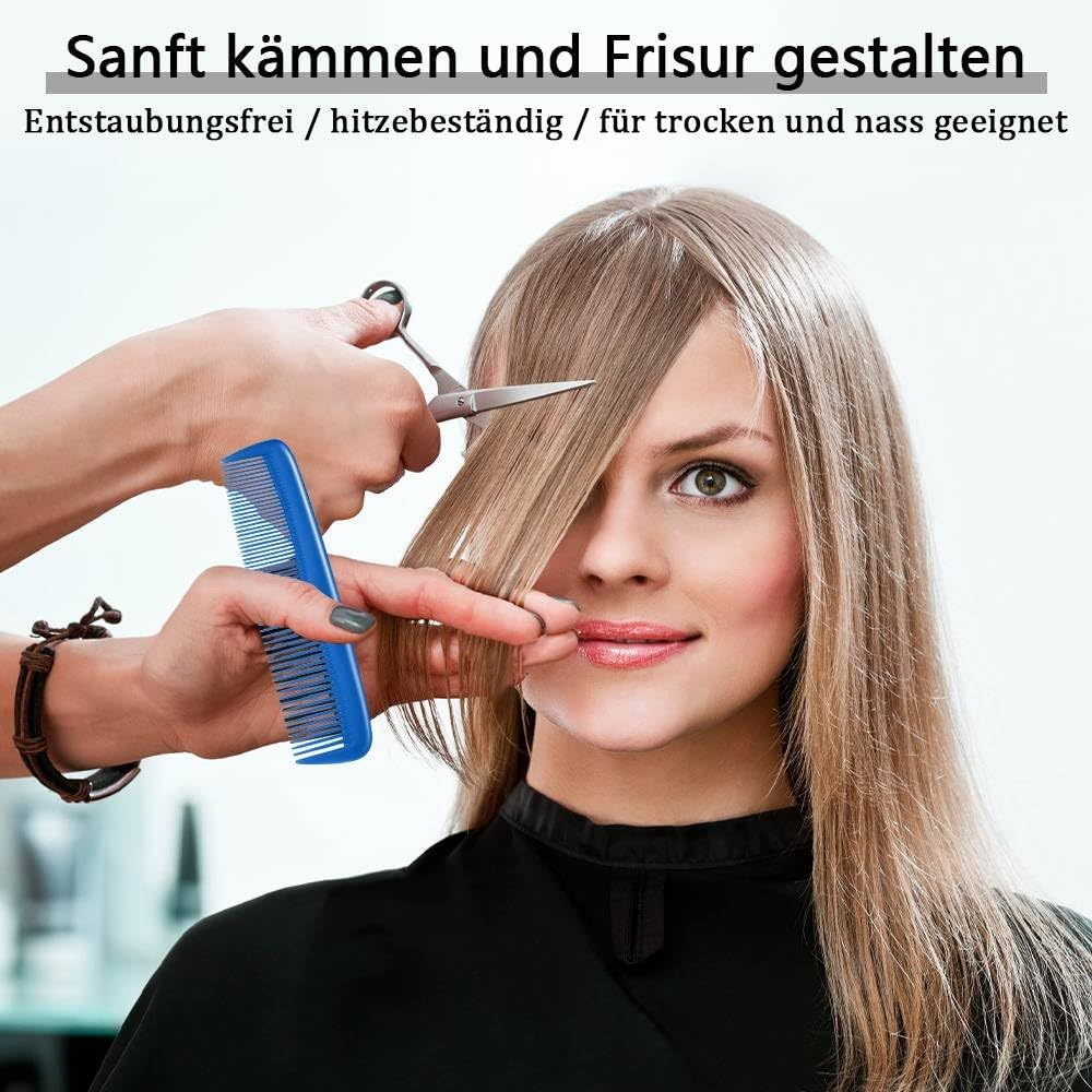 Funalix Pack of 12 Hair Combs, Pocket Combs with Fine Teeth, Small Styling Combs with Anti-Static Anti-Tangle, Hair Cutting Combs, Daily Hair Care Tool for Women/Men (6 Colours) image number 2