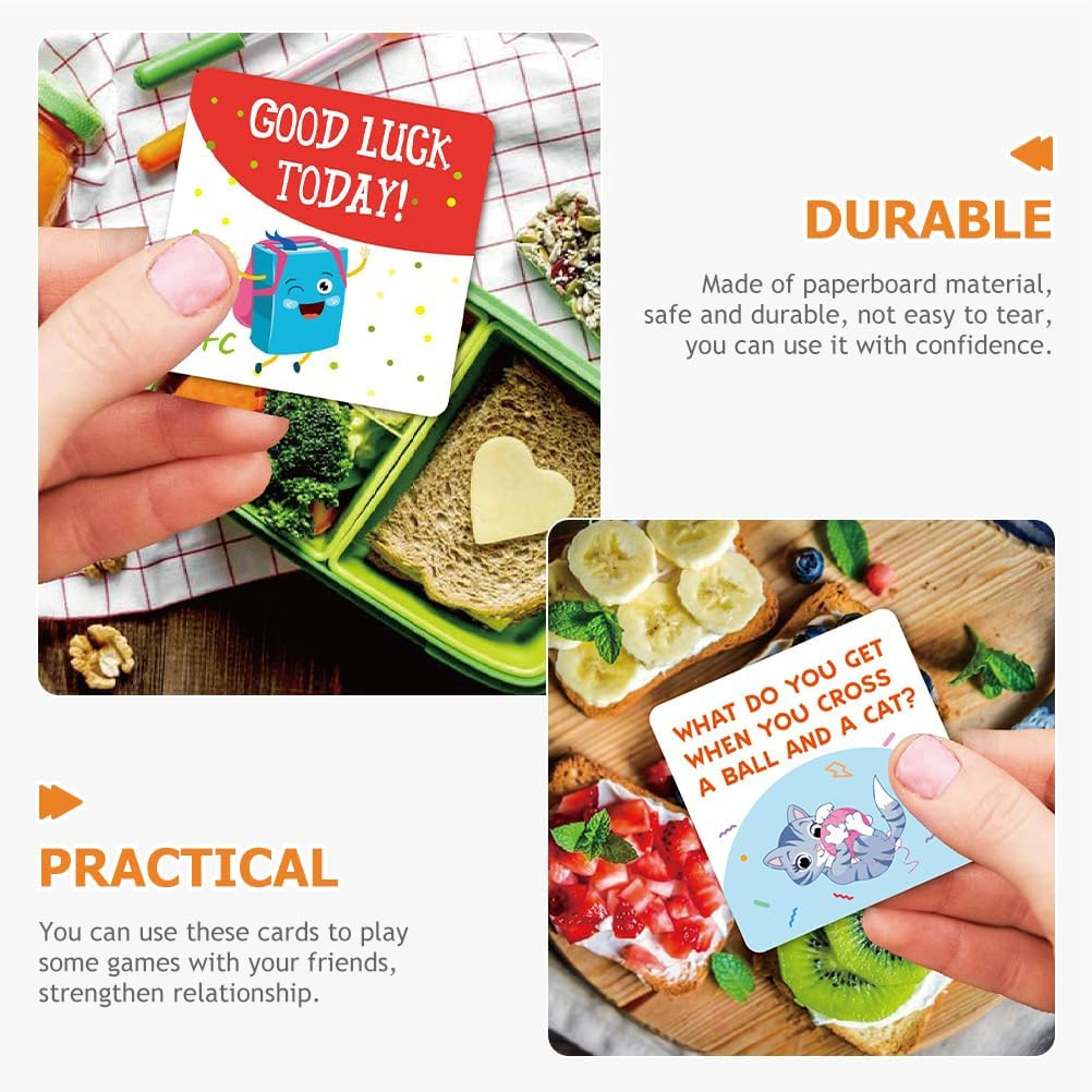 Cabilock Lunch Box Cards Lunchbox Notes: 60Pcs Cartoon Joke Cards for Kids Fun Inspirational Motivational with Reward Stickers for Parties Schools image number 6