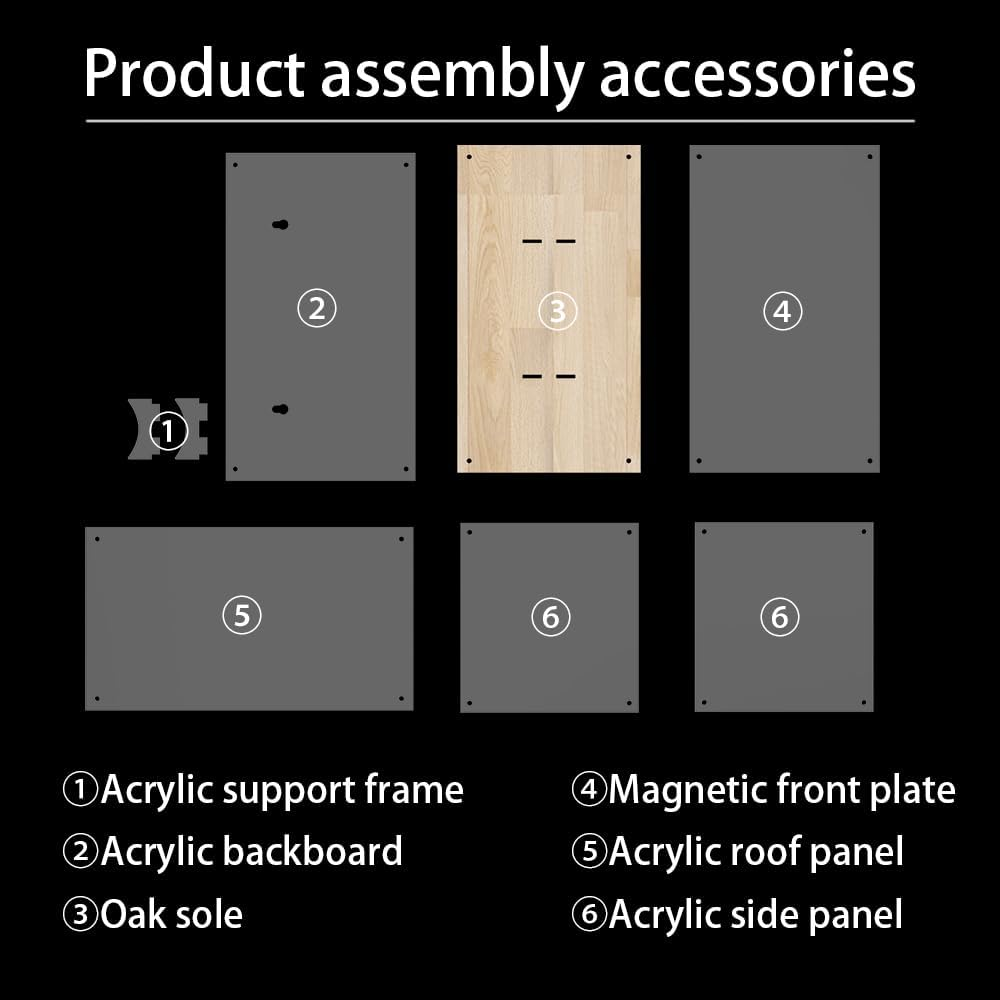 Acrylic Display Case, Collectibles Clear Acrylic Football Display Case, Display Box for Toys Case Storage Box Memorabilia Football with Premium Solid Wood Base image number 5