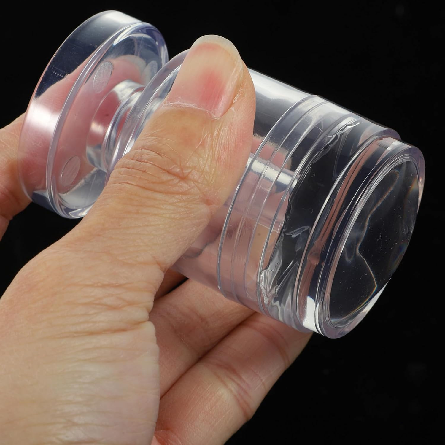 CIYODO Rotatable Transparent Nail Art Stamper with Silicone Head and Scraper Pattern Manicure Tool for Precise Nail Design and DIY Manicure Pedicure Use image number 5