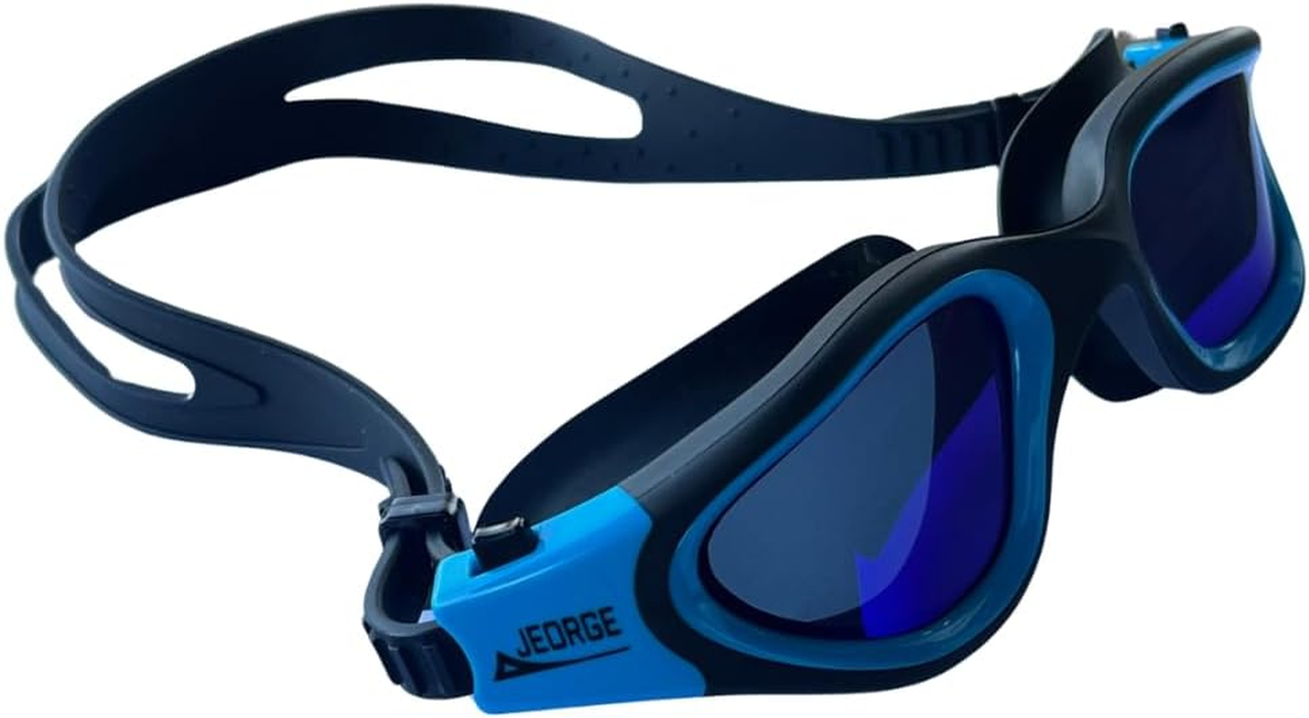 JEORGE Unisex Swimming Goggles with Anti-Fog Coating, 100% UV Protection, and a Leakproof Silicone Seal. Perfect for Adults and Teens. Wide View, Adjustable Fit, and Built for Performance.