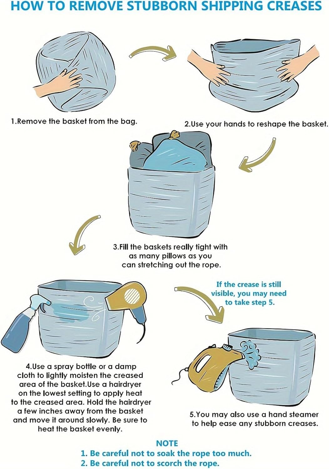 3 Pack Storage Basket, Cotton Rope Woven Basket with Handles for Shelf, Pet Toy, Book, Cloth, Storage Organizer for Living Room, Bathroom (Gradient Black, M) image number 7