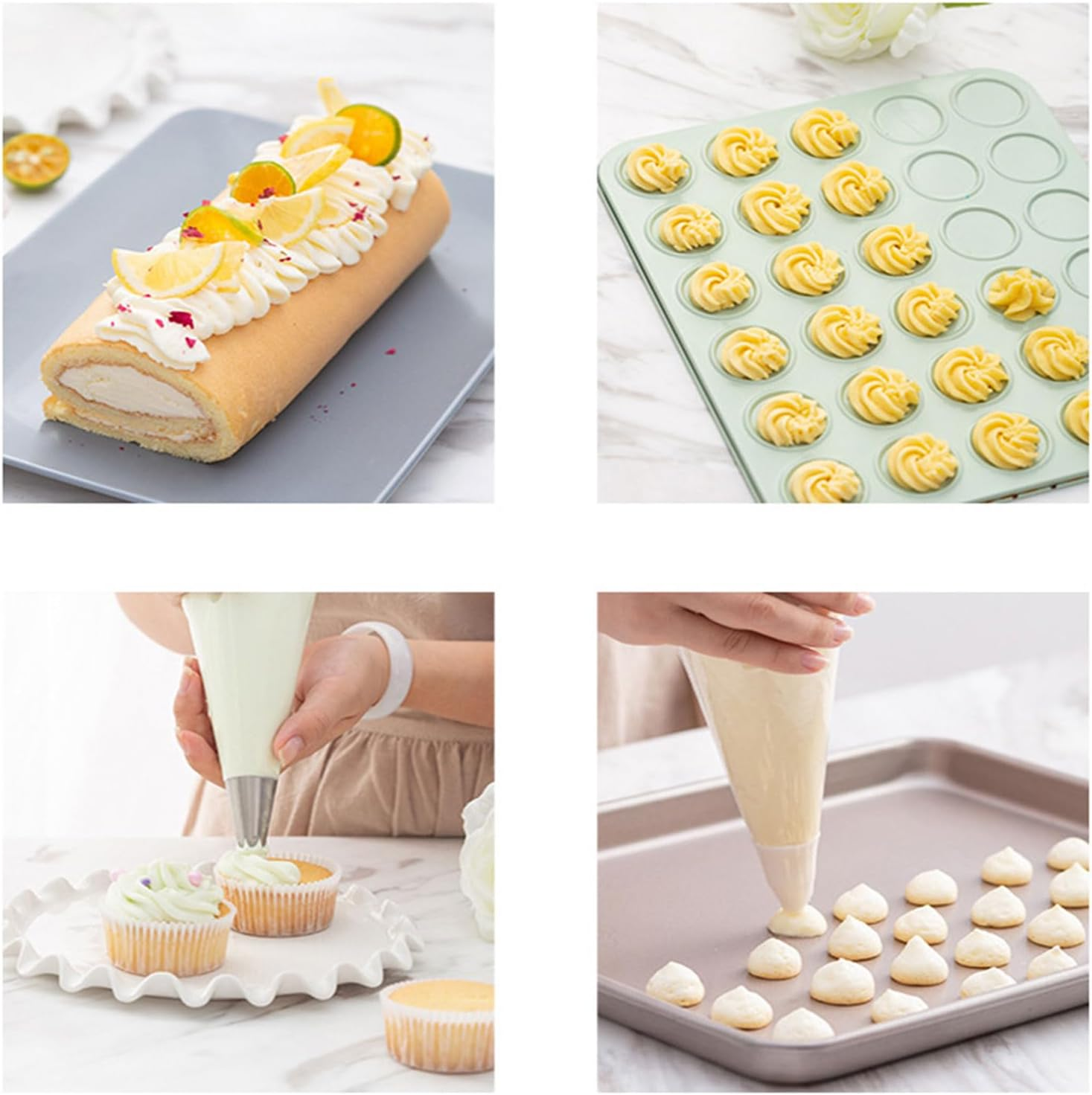 Yqkangzhu 200Pcs Disposable Piping Bags, 2 Sizes Thickened Pastry Bags, anti Burst Non-Slip Icing Piping Bags, Tipless Piping Bag for Cream Frosting, Cake, Cookies, Cupcake Baking Decorating Supplies image number 6