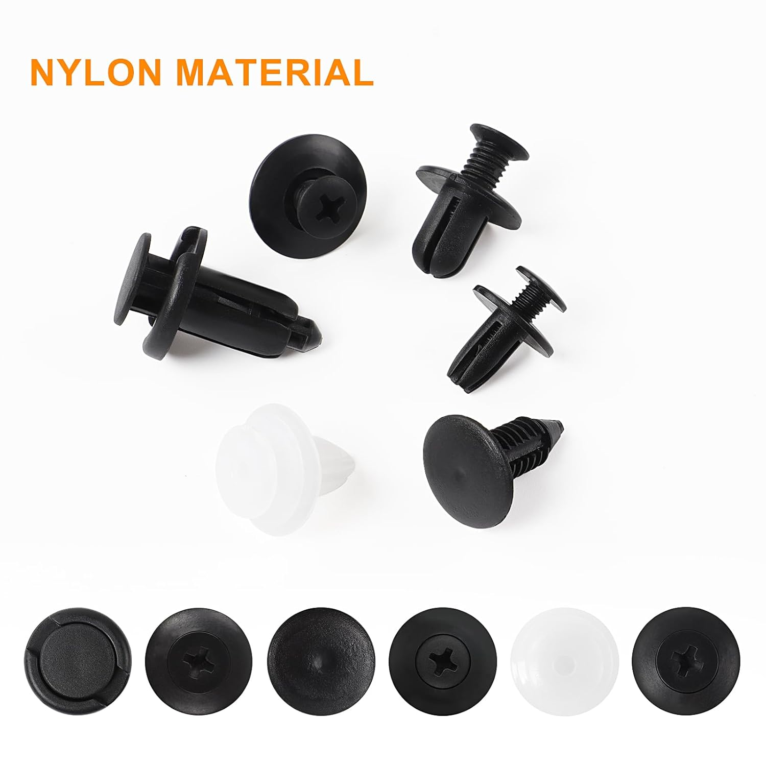 100 Pcs Push Car Trim Clips, 6 Universal Plastic Rivets with Removal Tool, Car Retainer Clips for Bumpers, Fenders, Door Trim Panels image number 2